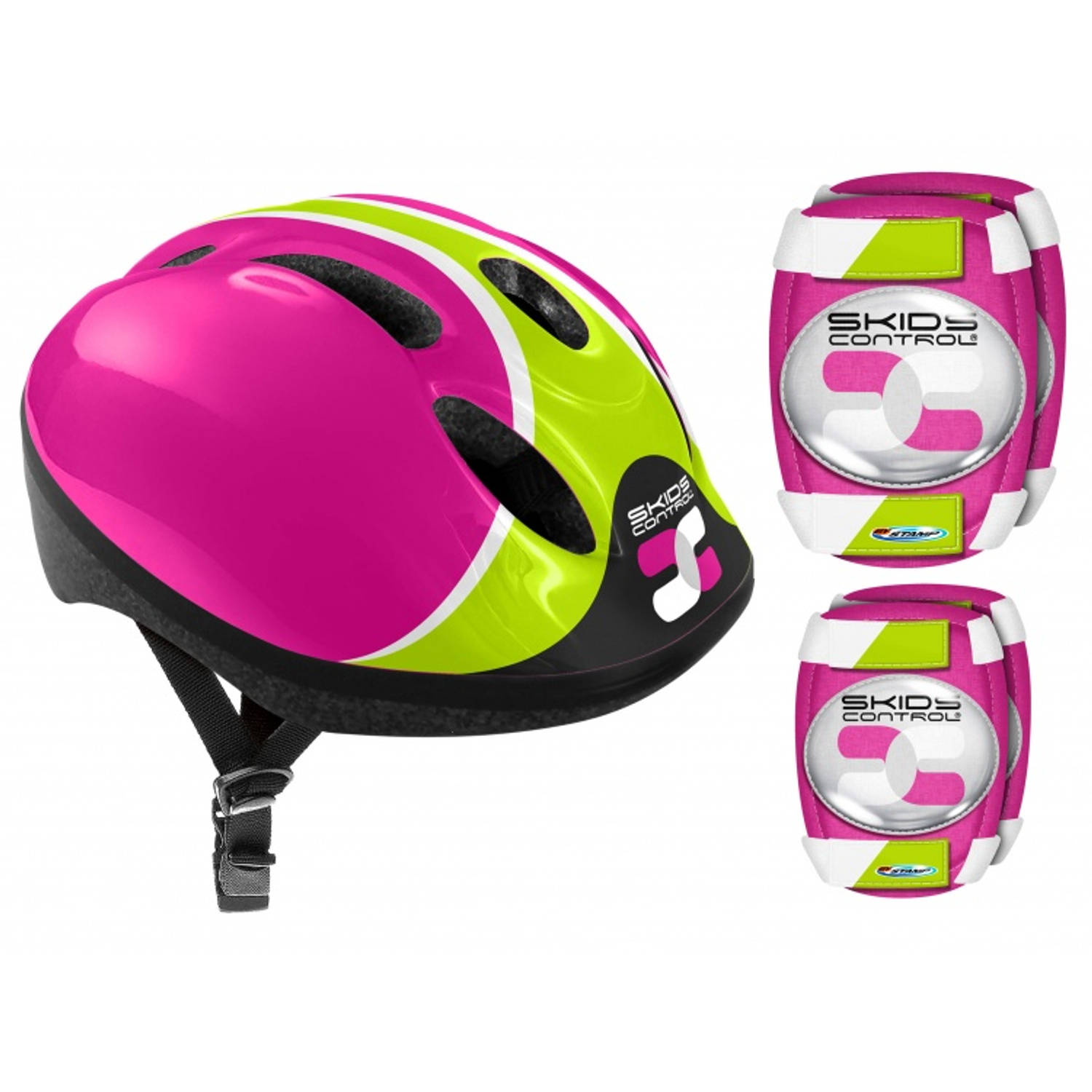 Skids Control fiets -skatehelm met bescherming meisjes roze 52 56 cm