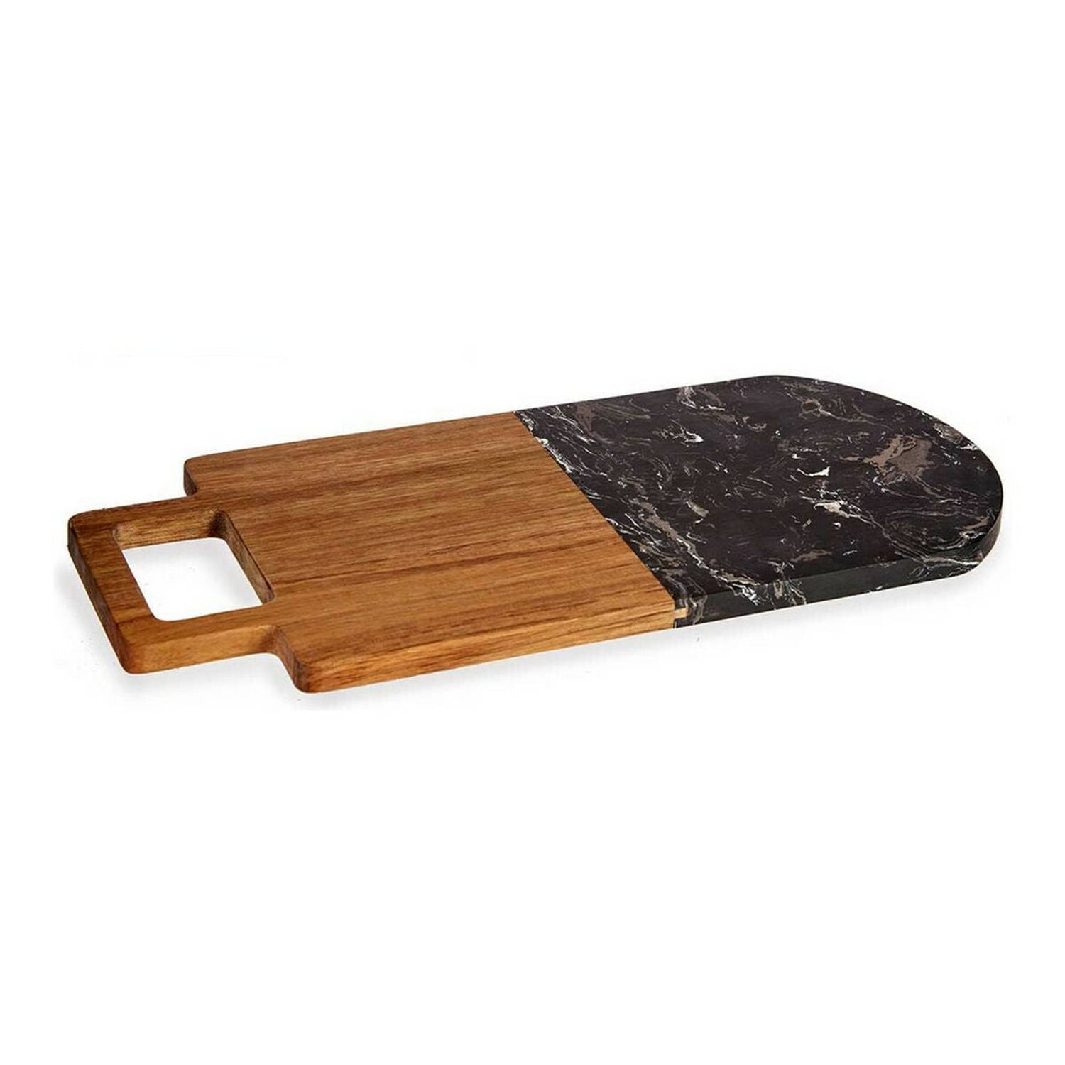 Soepel schrobben Hardheid Snijplank Zwart Bruin Acacia Marmer (18 x 1,5 x 38 cm) | Blokker