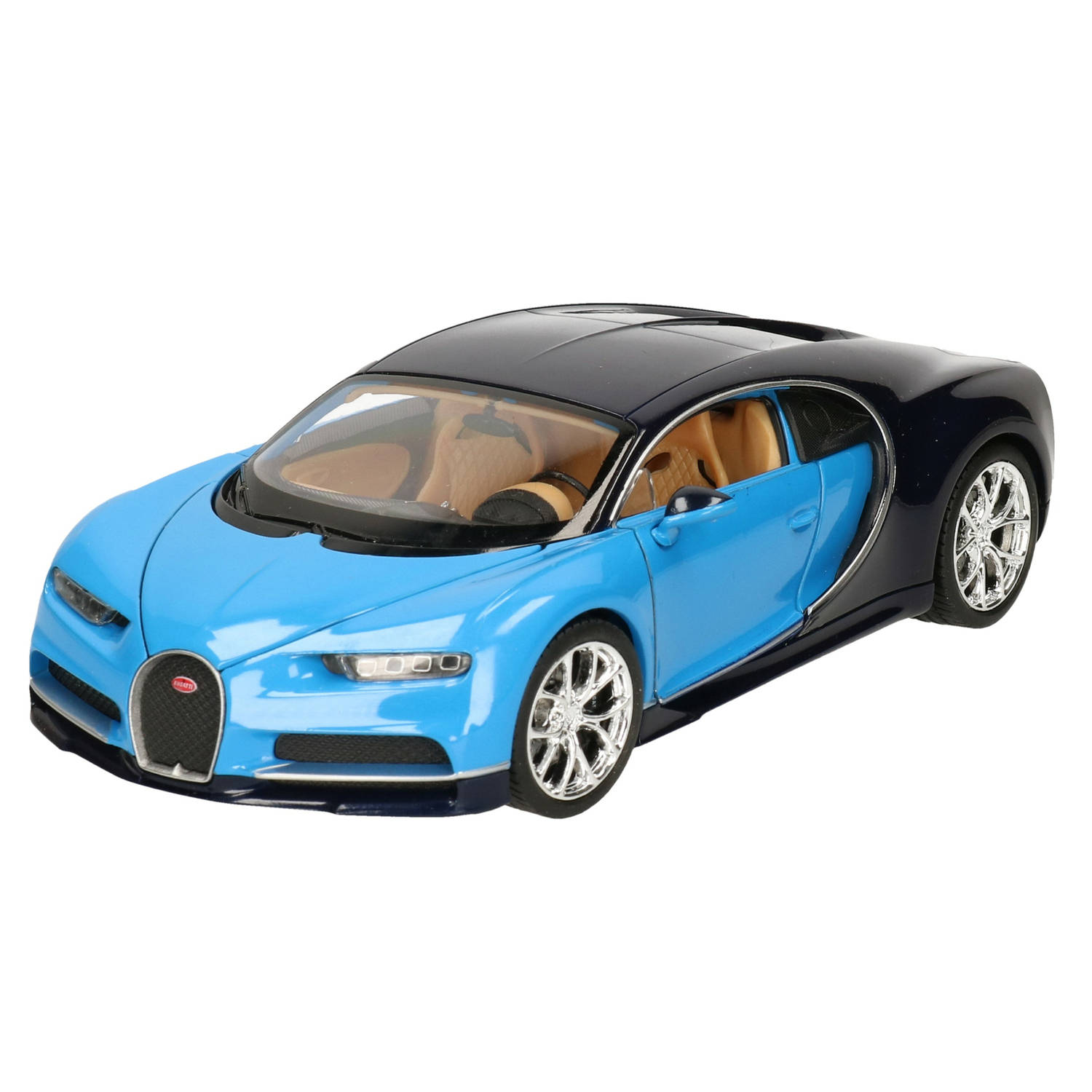 Modelauto-speelgoedauto Bugatti Chiron 2017 blauw schaal 1:24-19 x 8 x 5 cm Speelgoed auto's