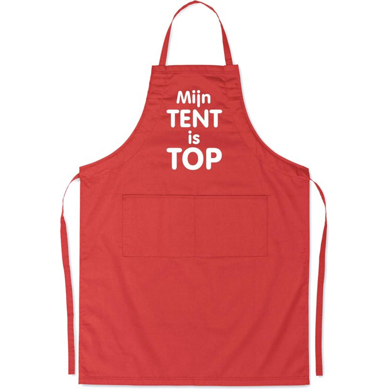 Benza Schort Mijn Tent is TOP Grappige-Leuke-Mooie-Luxe Keukenschort Rood
