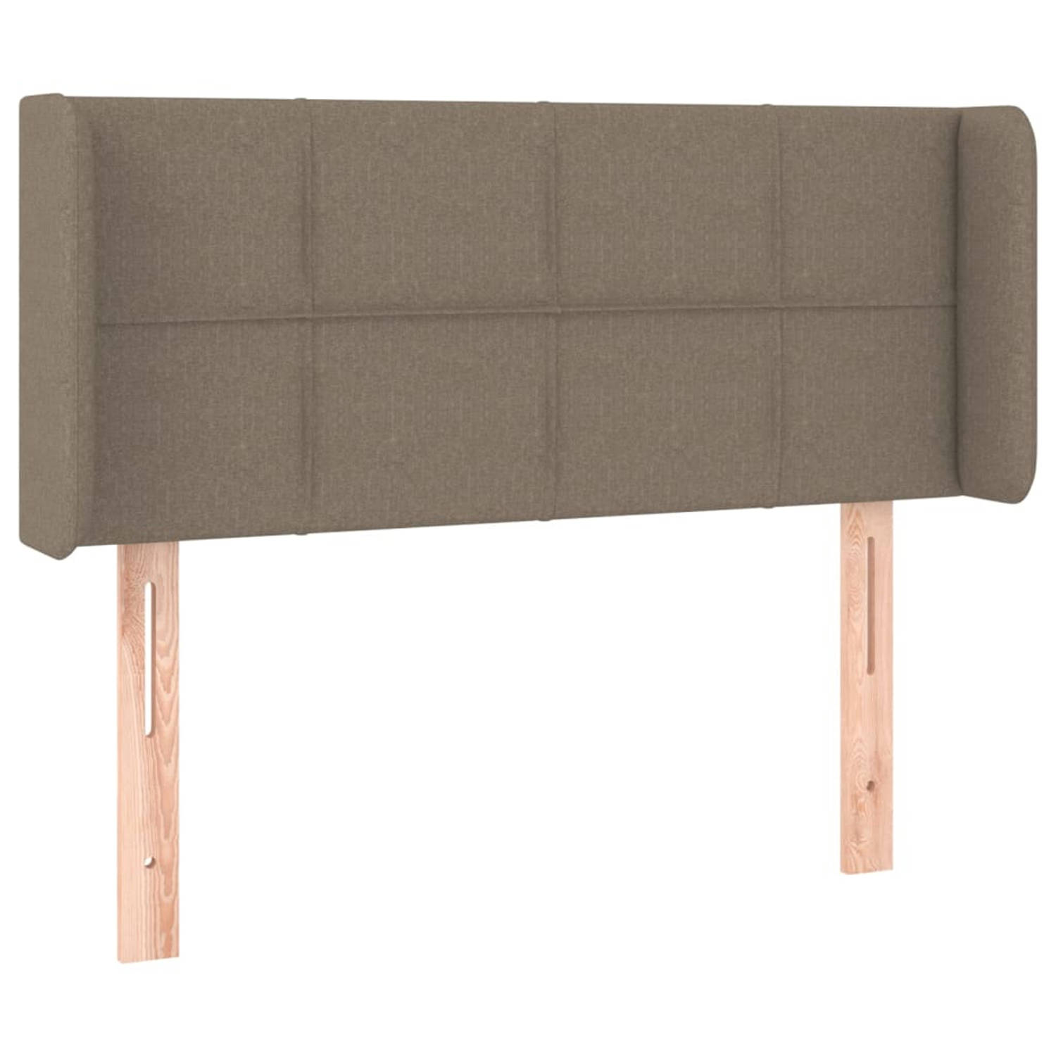 The Living Store Hoofdbord met randen 103x16x78/88 cm stof taupe - Bedonderdeel