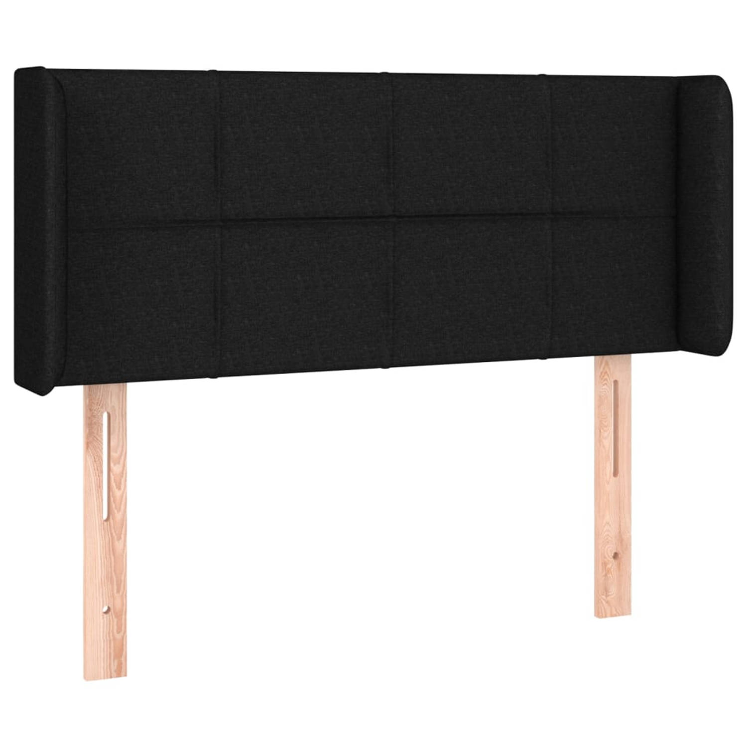 The Living Store Hoofdbord met randen 103x16x78/88 cm stof zwart - Bedonderdeel