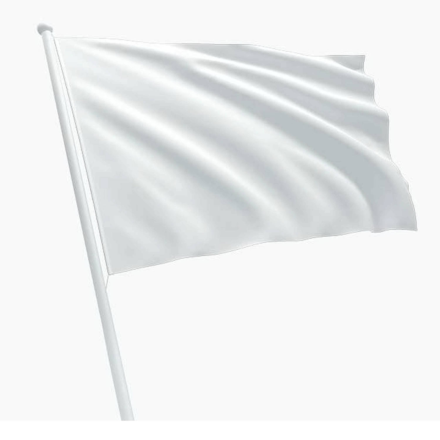 Witte Vlag - om zelf tekst op te zetten of in te kleuren - 100 x 70 cm