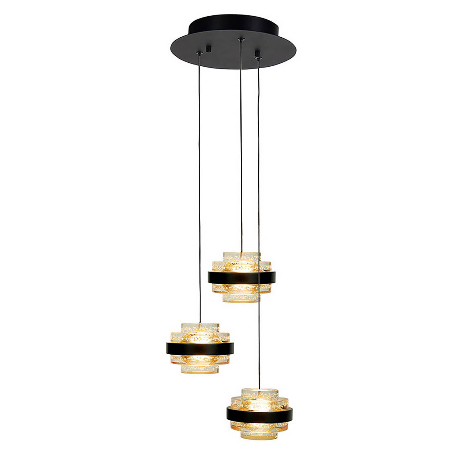 Highlight Hanglamp Dynasty 3 lichts Ø 26 cm champagne-zwart