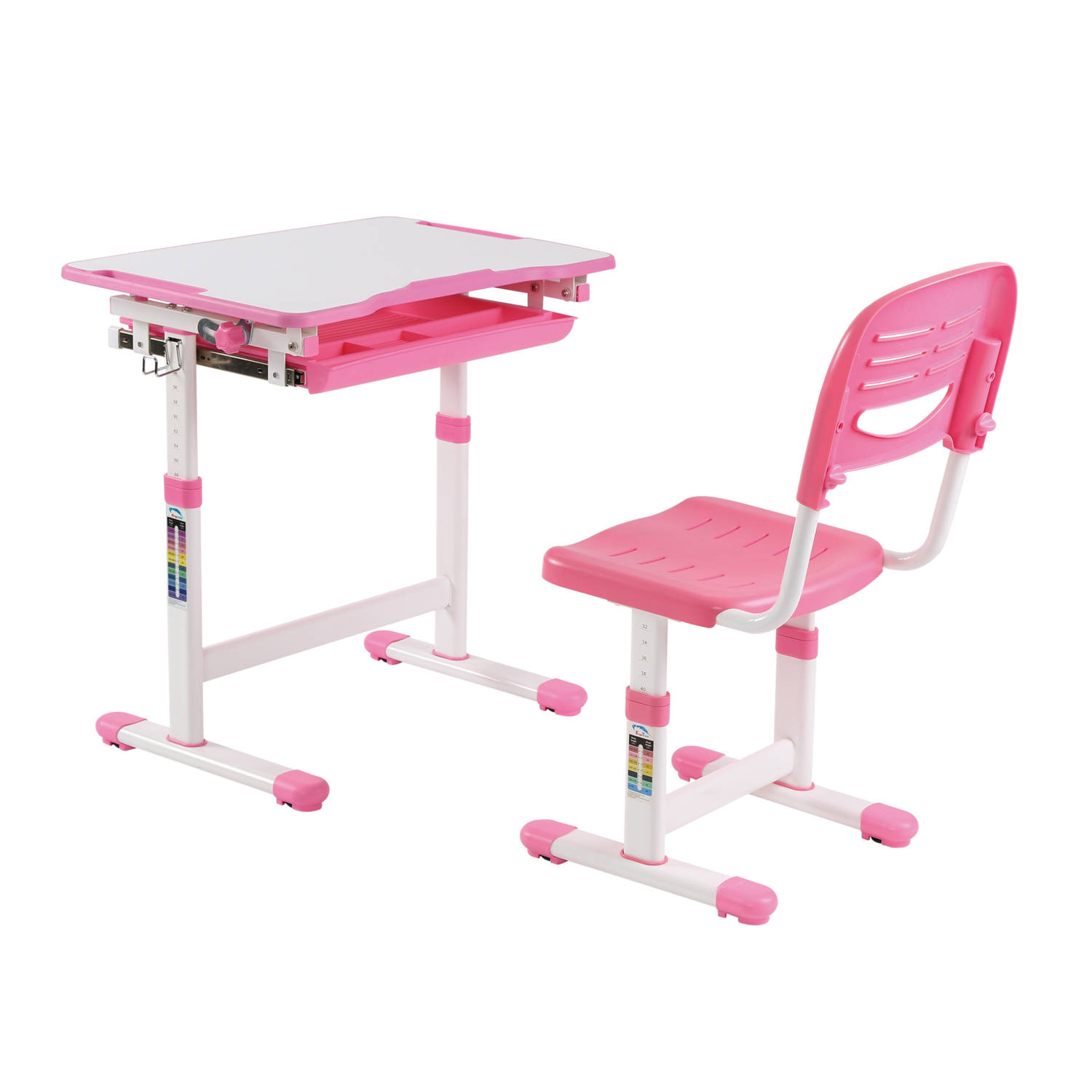 Bureau kinderen tekentafel met bureaustoel - schooltafel - ergonomisch hoogte verstelbaar