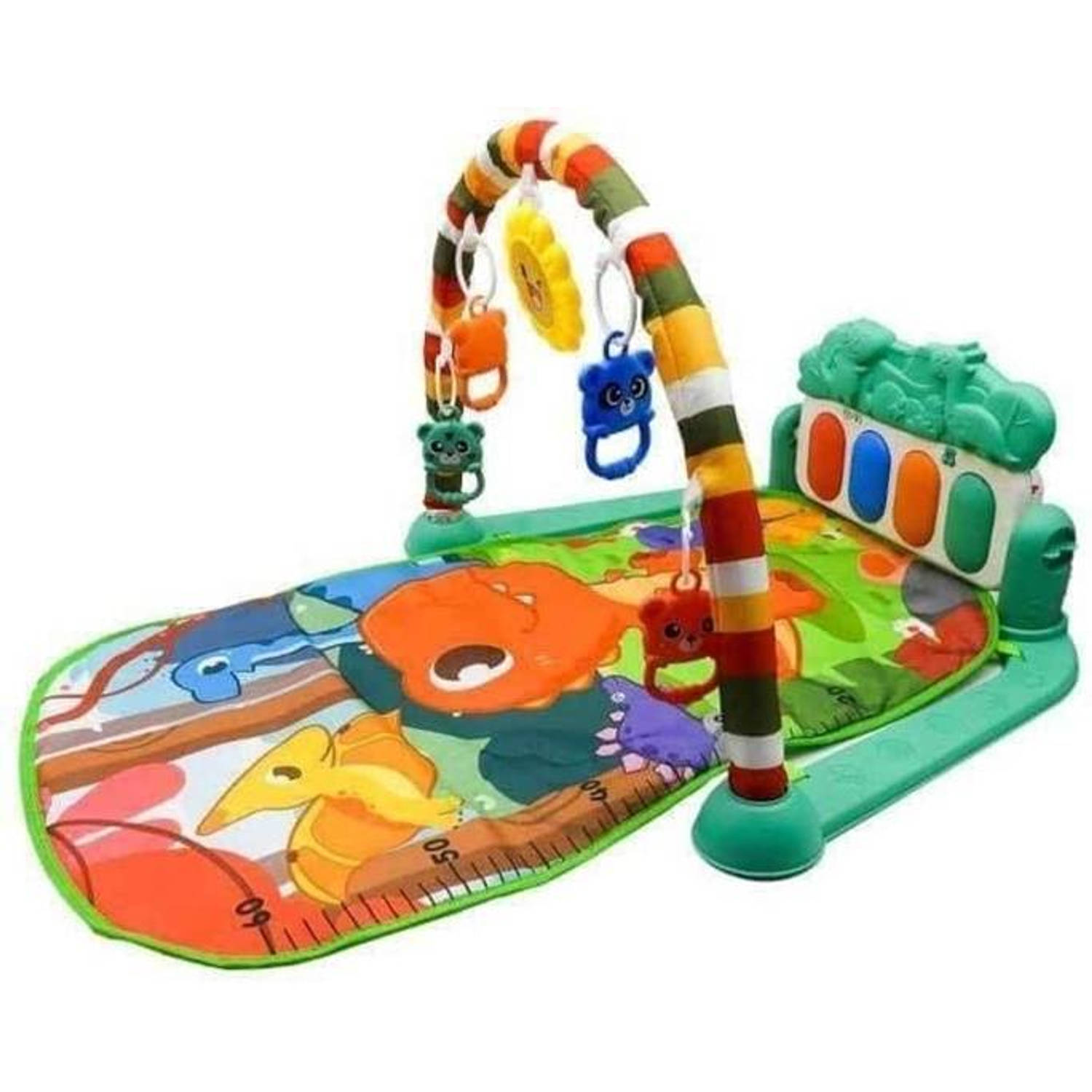 Baby Dierenvriendjes Speelmat - Interactief Speelkleed - Baby/Peuter GymMuziek - Speelkleed met Ratelaar - Groen