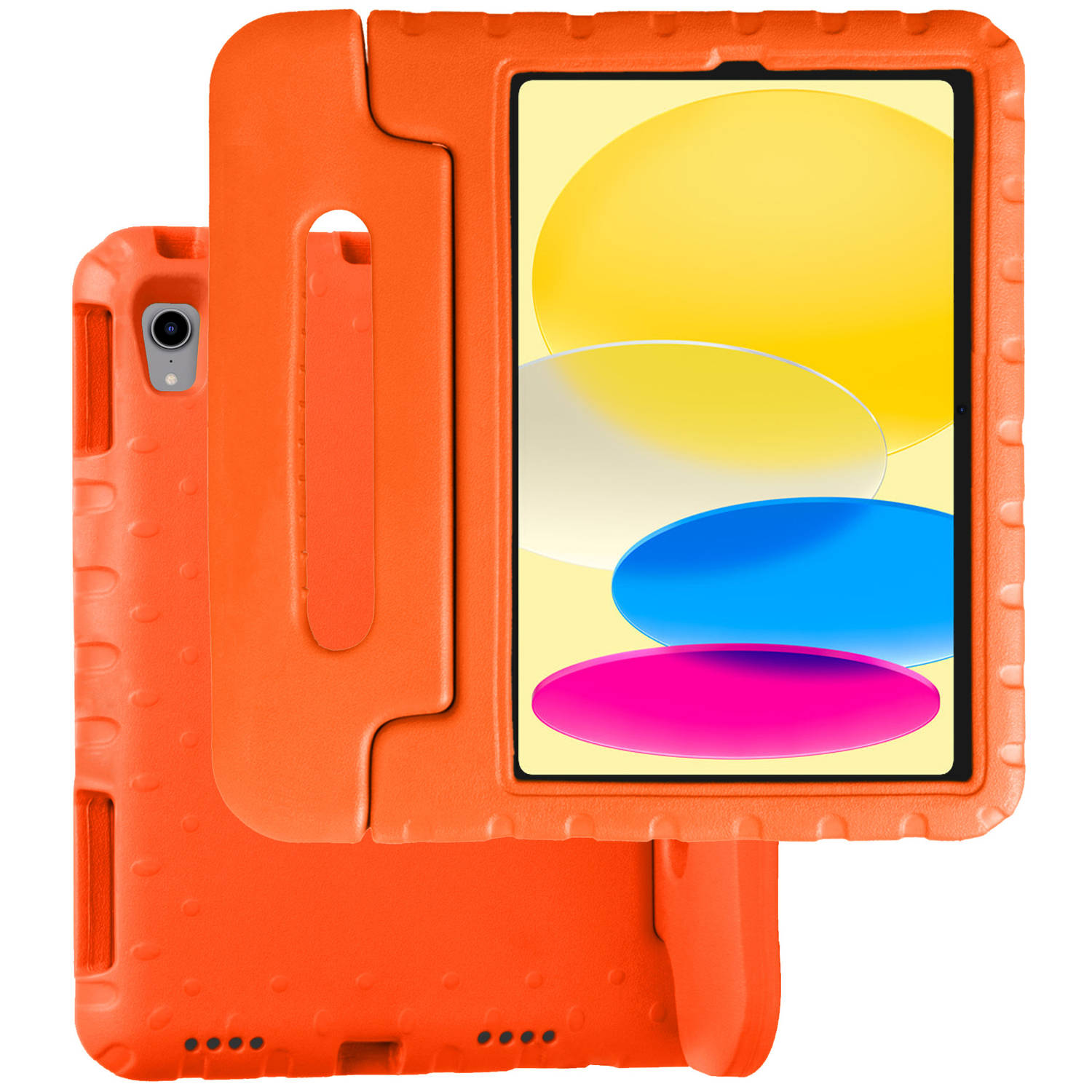 Basey iPad 10 Hoesje Kinder Hoes Shockproof Cover - Kindvriendelijke iPad 2022 Hoes Kids Case - Oranje
