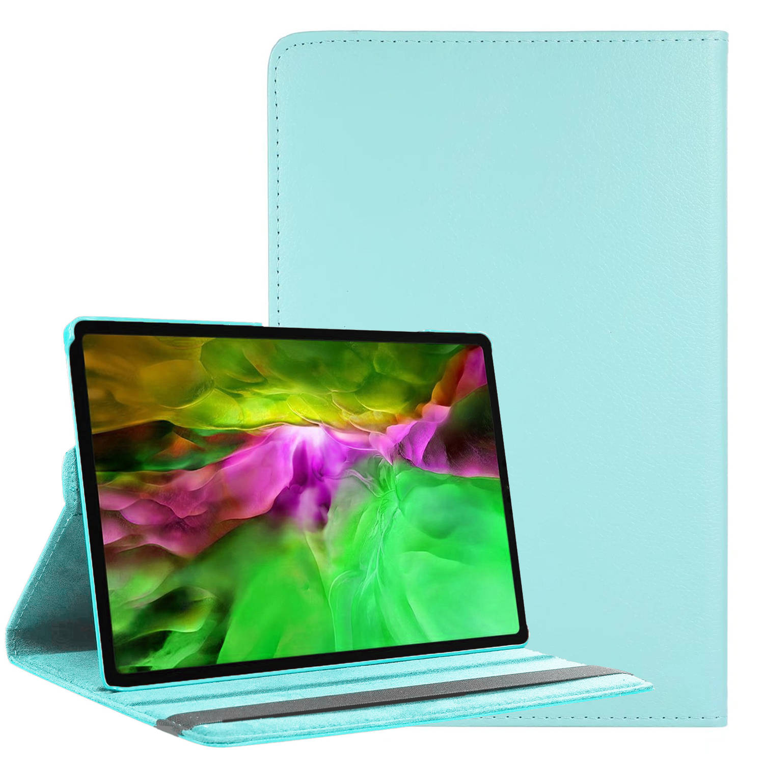 Basey Samsung Galaxy Tab A8 Hoesje 360 Graden Draaibaar Kunstleer Hoes Case Lichtblauw