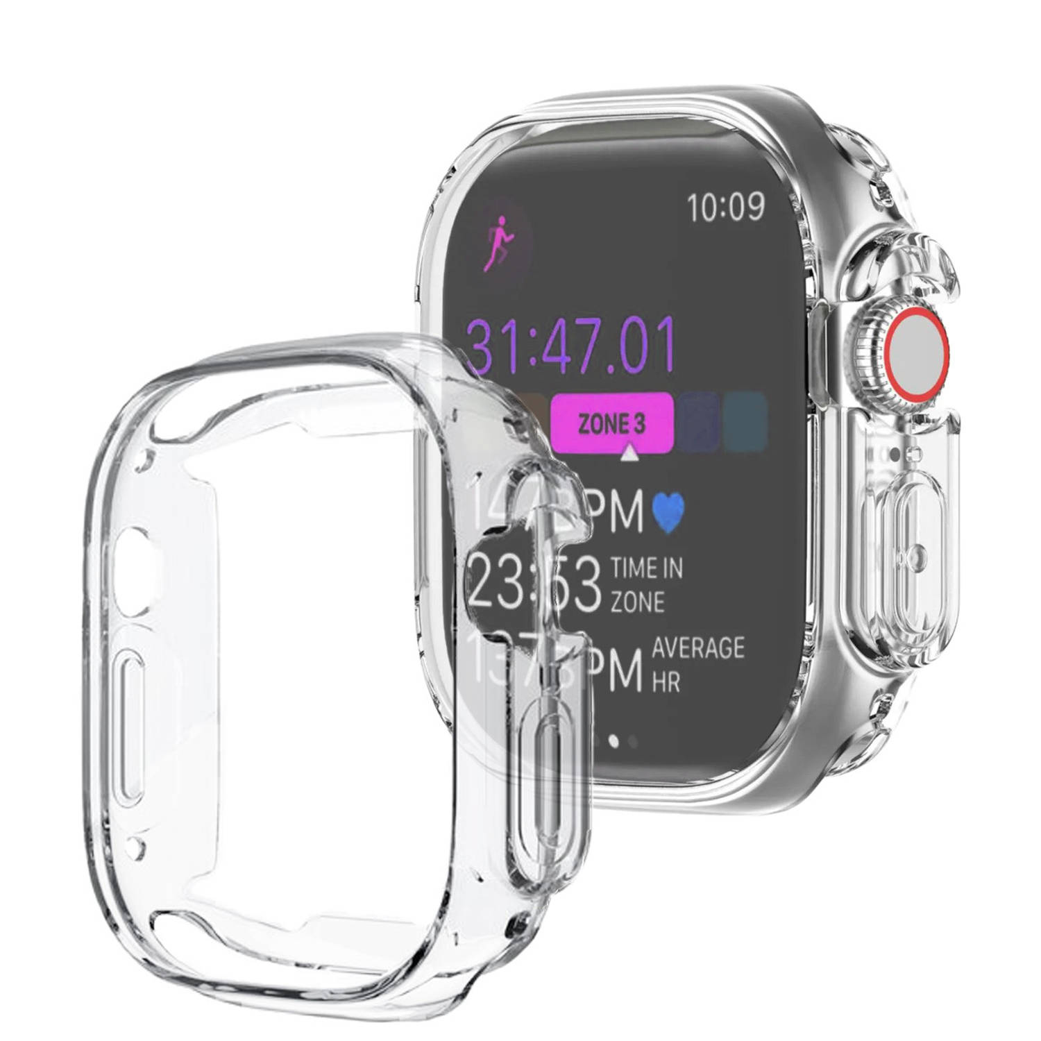 Basey Apple Watch Ultra (49 Mm) Screen Protector Beschermglas Tempered Glass Transparant