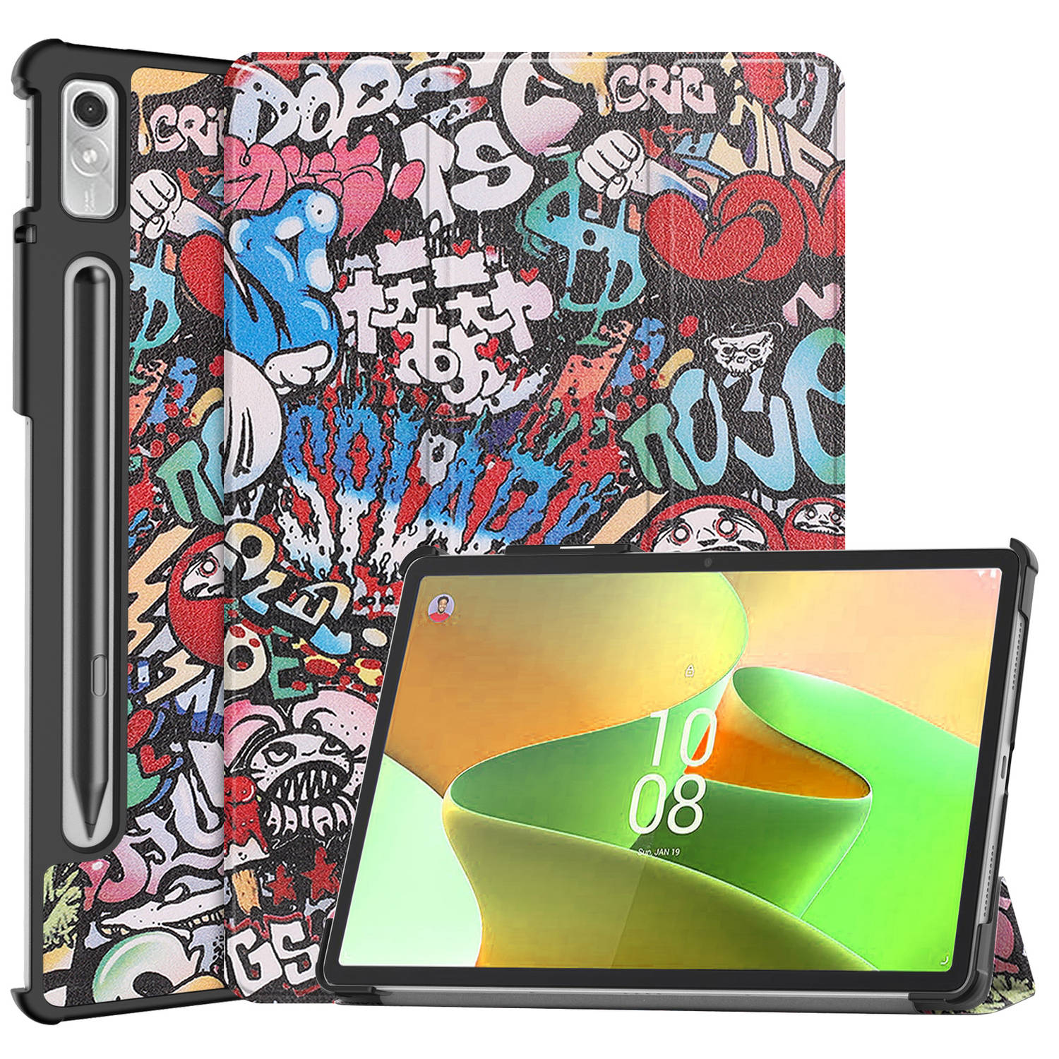 Lenovo Tab P11 Pro Hoes (2e gen) Bookcase Met Lenovo Pen Uitsparing - Lenovo Tab P11 Pro Hoesje Book Case Cover - 11,2 inch - Graffity