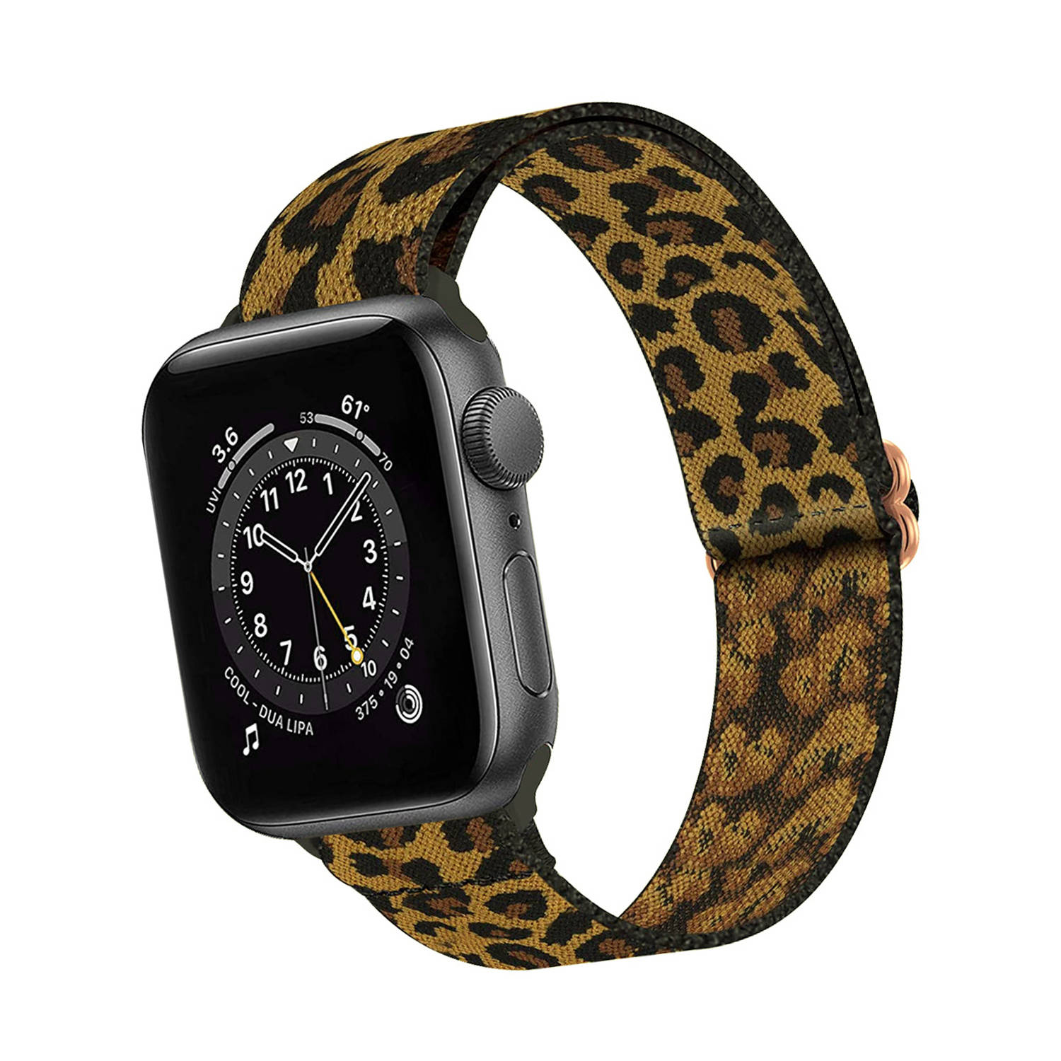 Nylon Bandje Geschikt Voor Apple Watch Bandje 42/44/45 mm - Horloge Band Verstelbare Gesp Polsband Geschikt Voor Apple Watch 1-8 / SE - 42/44/45 mm - Panter Bruin