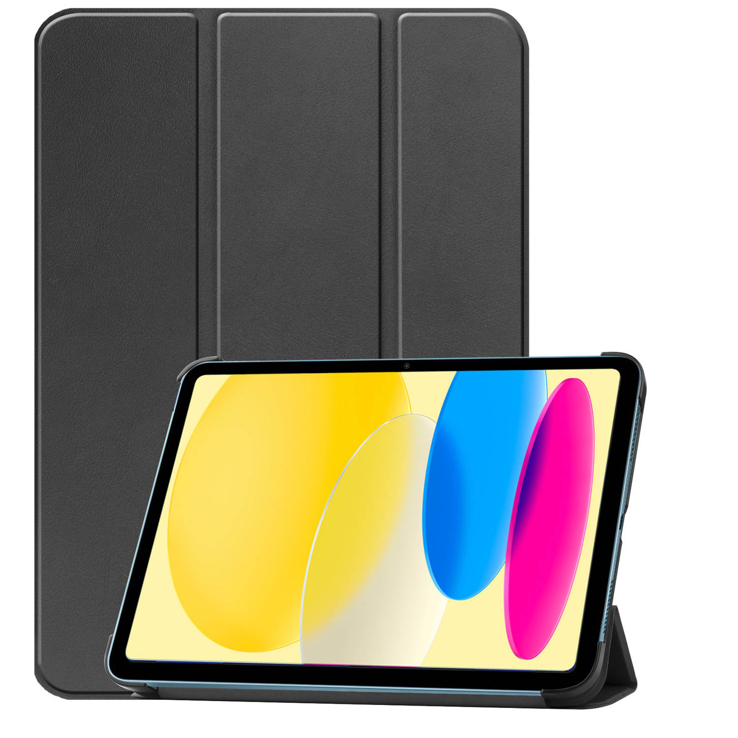 Basey iPad 10 2022 Hoes Case Hoesje Hard Cover - iPad 10 Hoesje Bookcase - Zwart