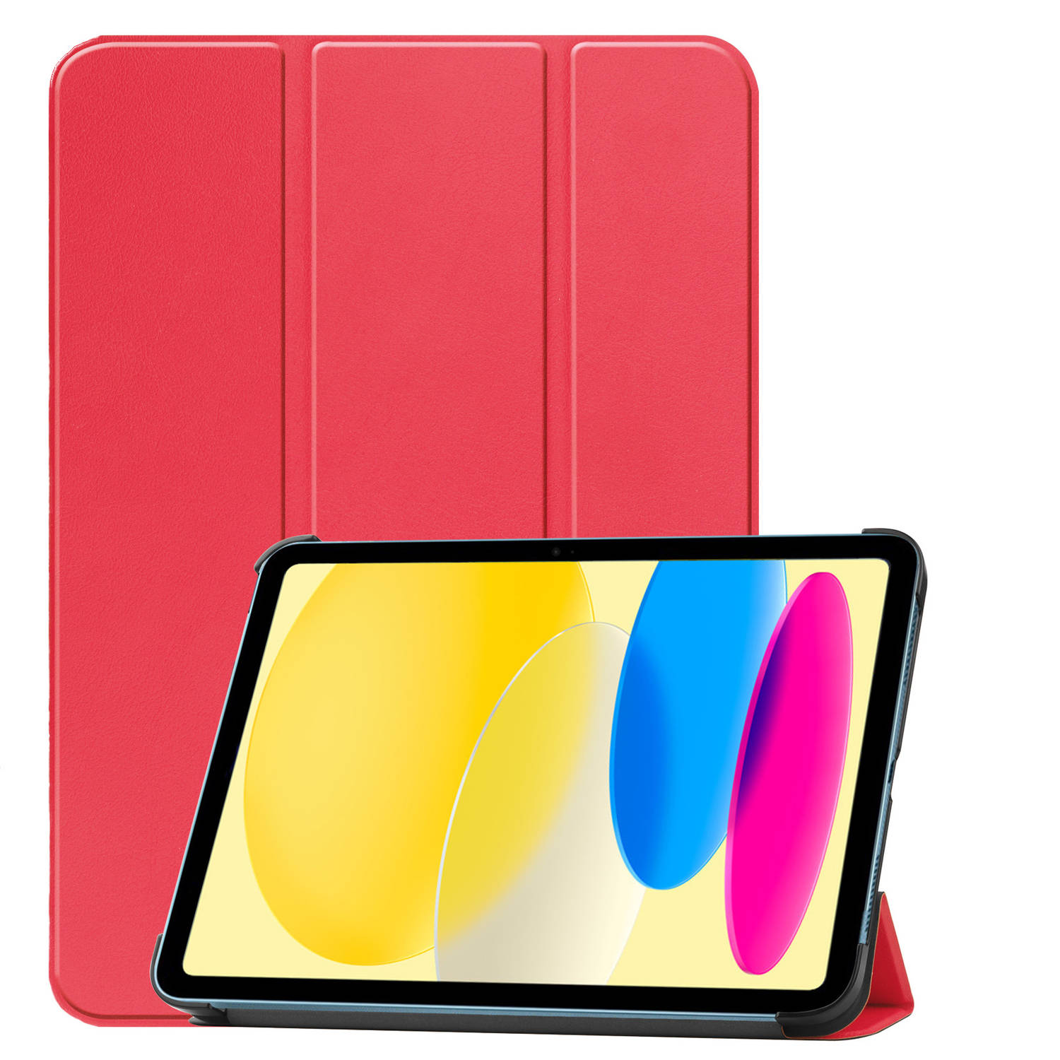 Basey iPad 10 2022 Hoes Case Hoesje Hard Cover - iPad 10 Hoesje Bookcase - Rood