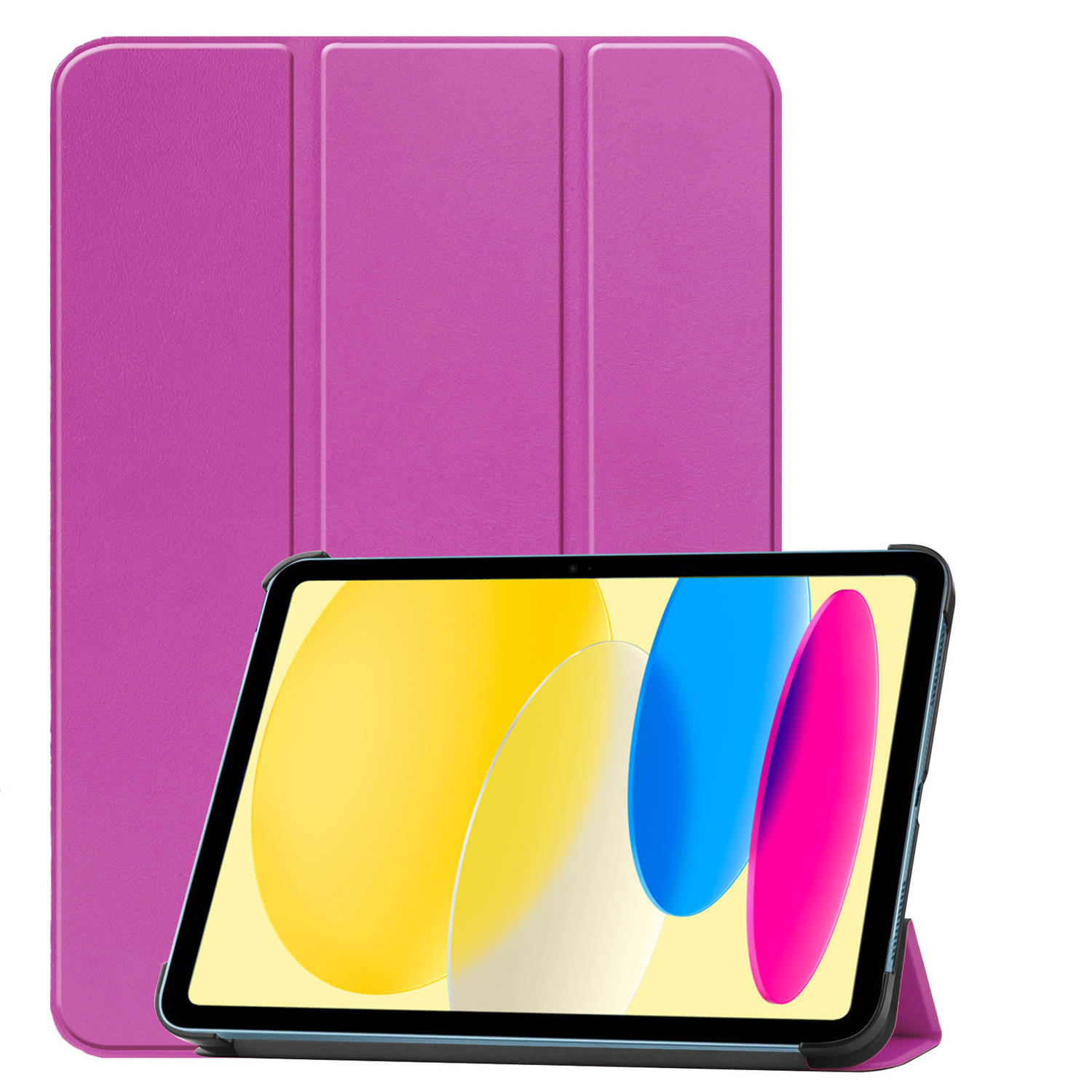 Basey iPad 10 2022 Hoes Case Hoesje Hard Cover - iPad 10 Hoesje Bookcase - Paars