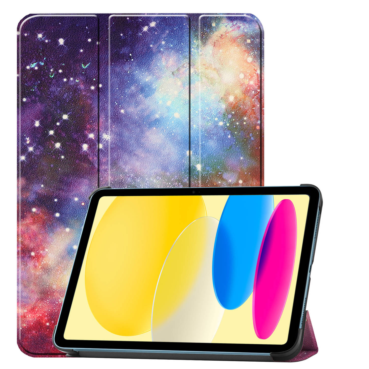 Basey Ipad 10 2022 Hoes Case Hoesje Hard Cover Ipad 10 Hoesje Bookcase Galaxy