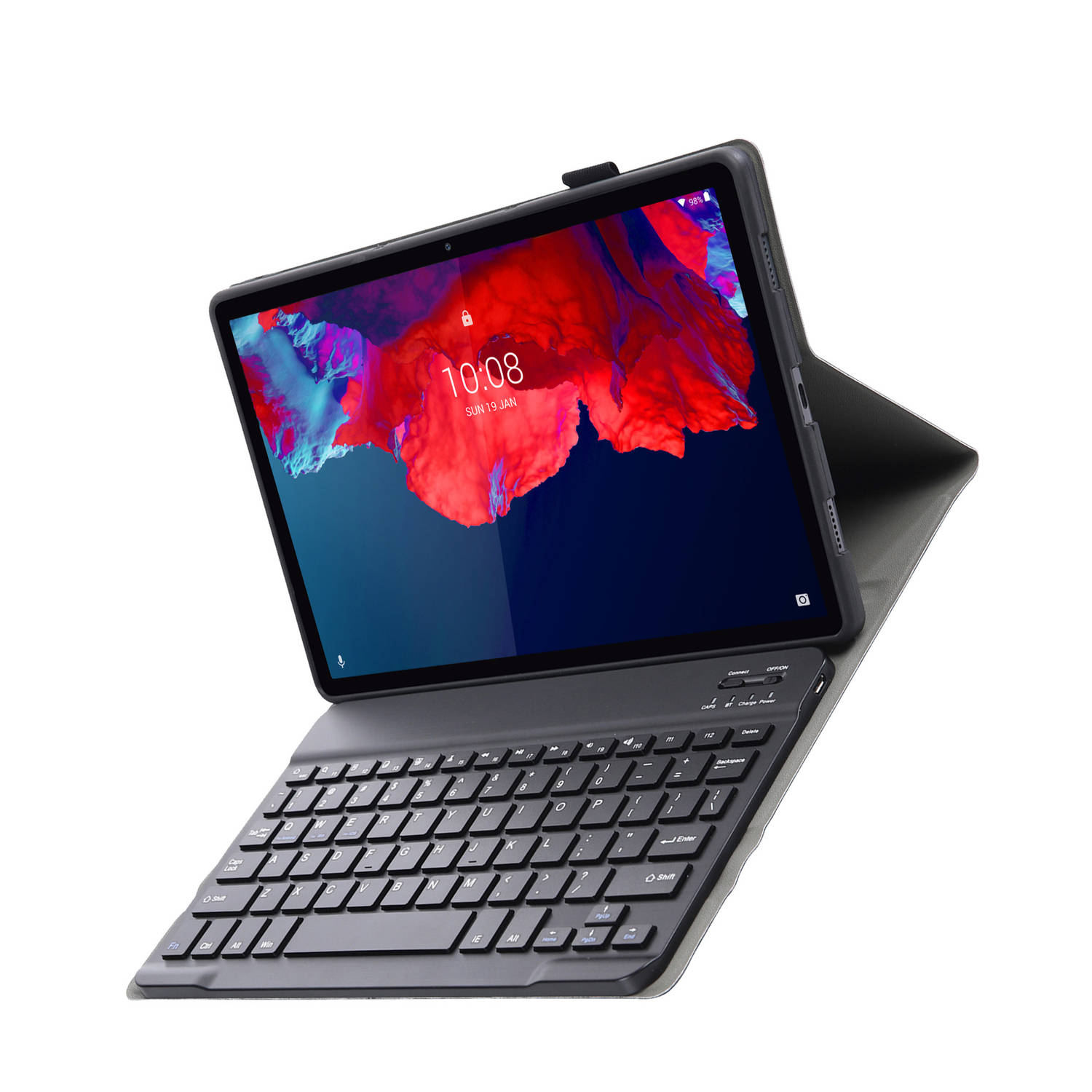 Basey Lenovo Tab P11 Hoes Toetsenbord Hoesje Keyboard Case Cover Zwart