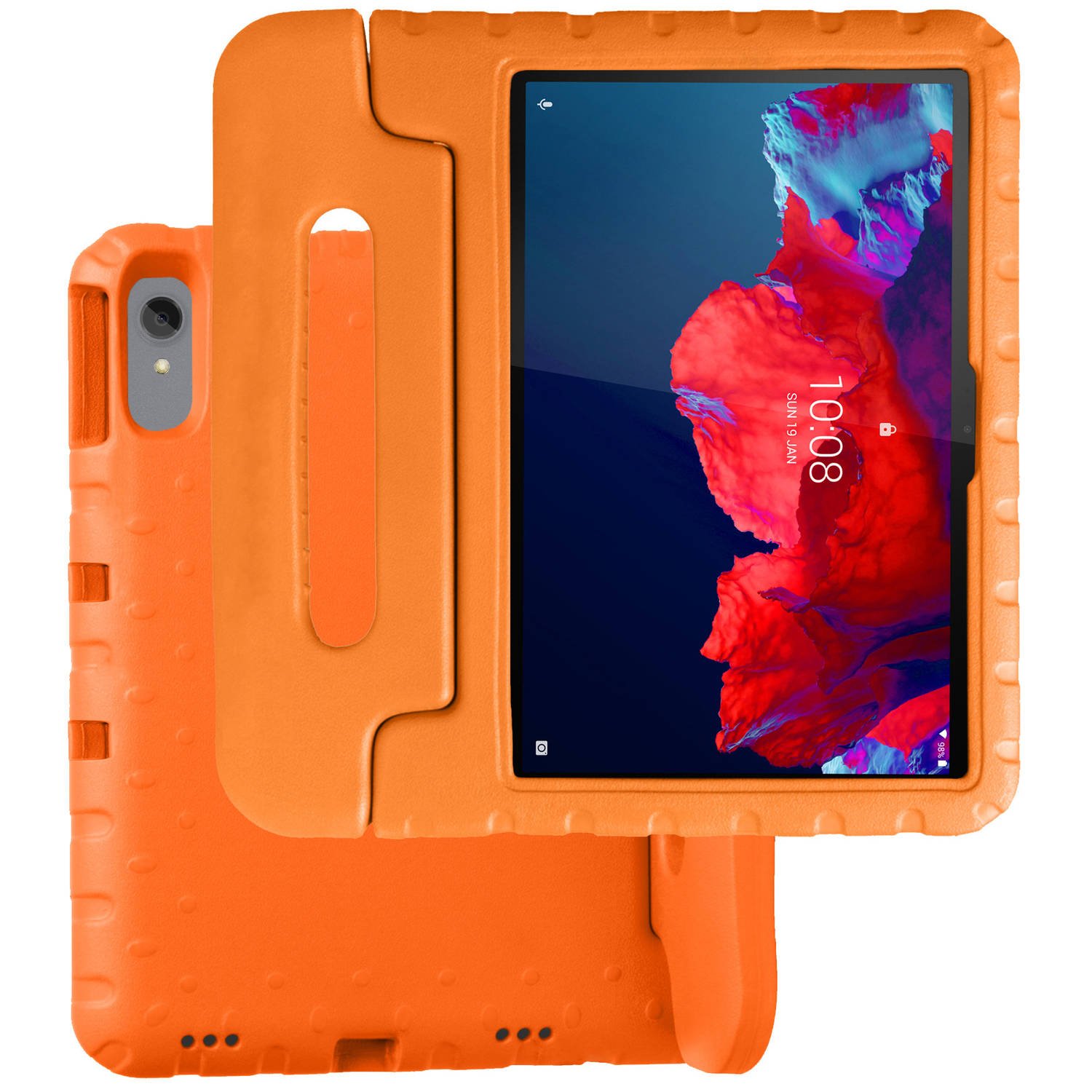 Basey Lenovo Tab P11 Plus Kinderhoesje Foam Case Hoesje Cover Hoes Oranje
