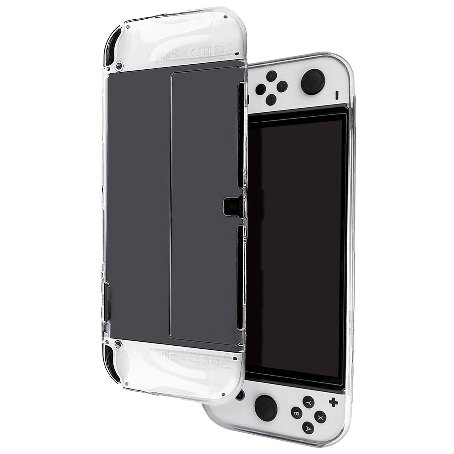 Basey Hoes Geschikt voor Nintendo Switch OLED Case Case Geschikt Voor Nintendo Switch OLED Beschermhoes - Transparant