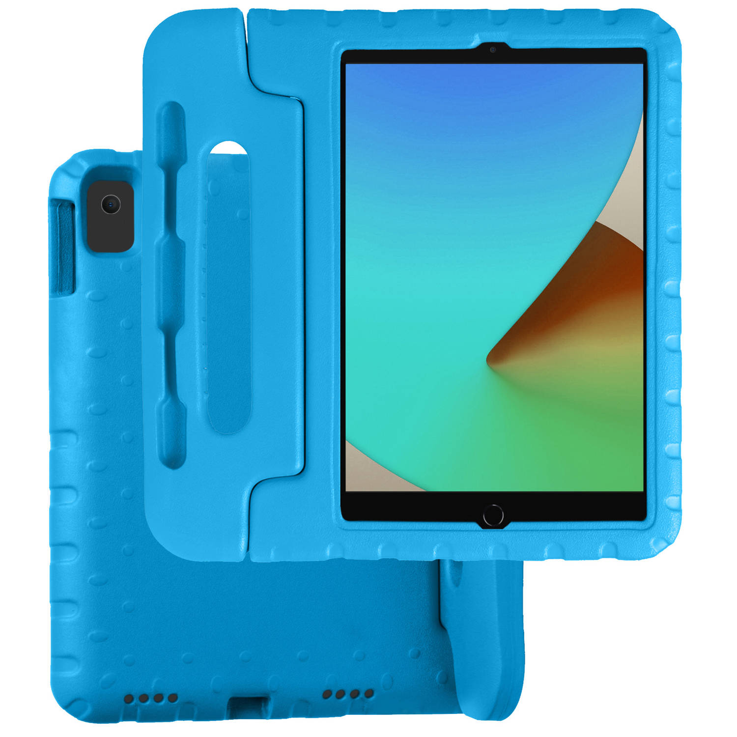 iPad 10.2 2021 Hoesje Kinder Hoes Shockproof Cover - Kindvriendelijke iPad 10.2 2021 Hoes Kids Case - Blauw