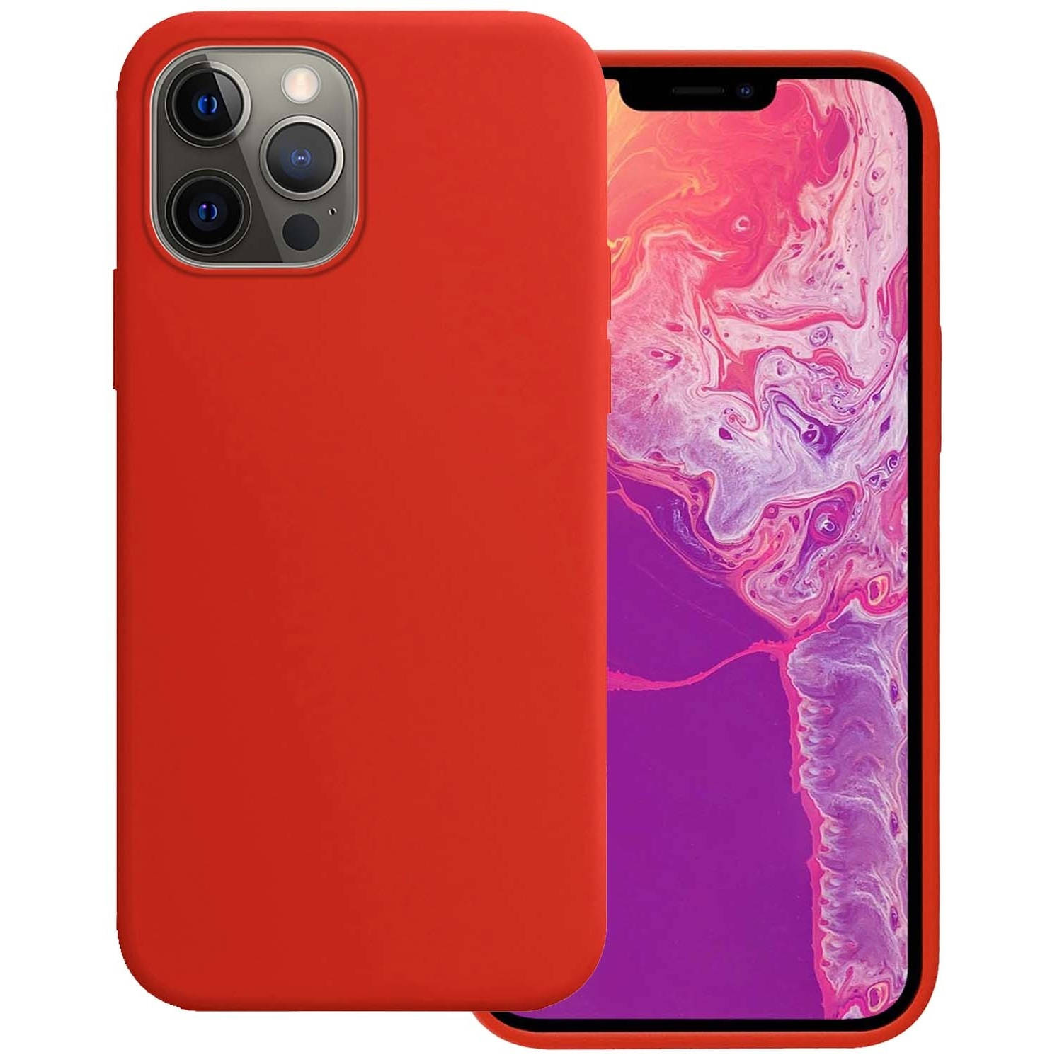 Basey Iphone 14 Pro Max Hoesje Siliconen Hoes Case Cover Iphone 14 Pro Max-rood