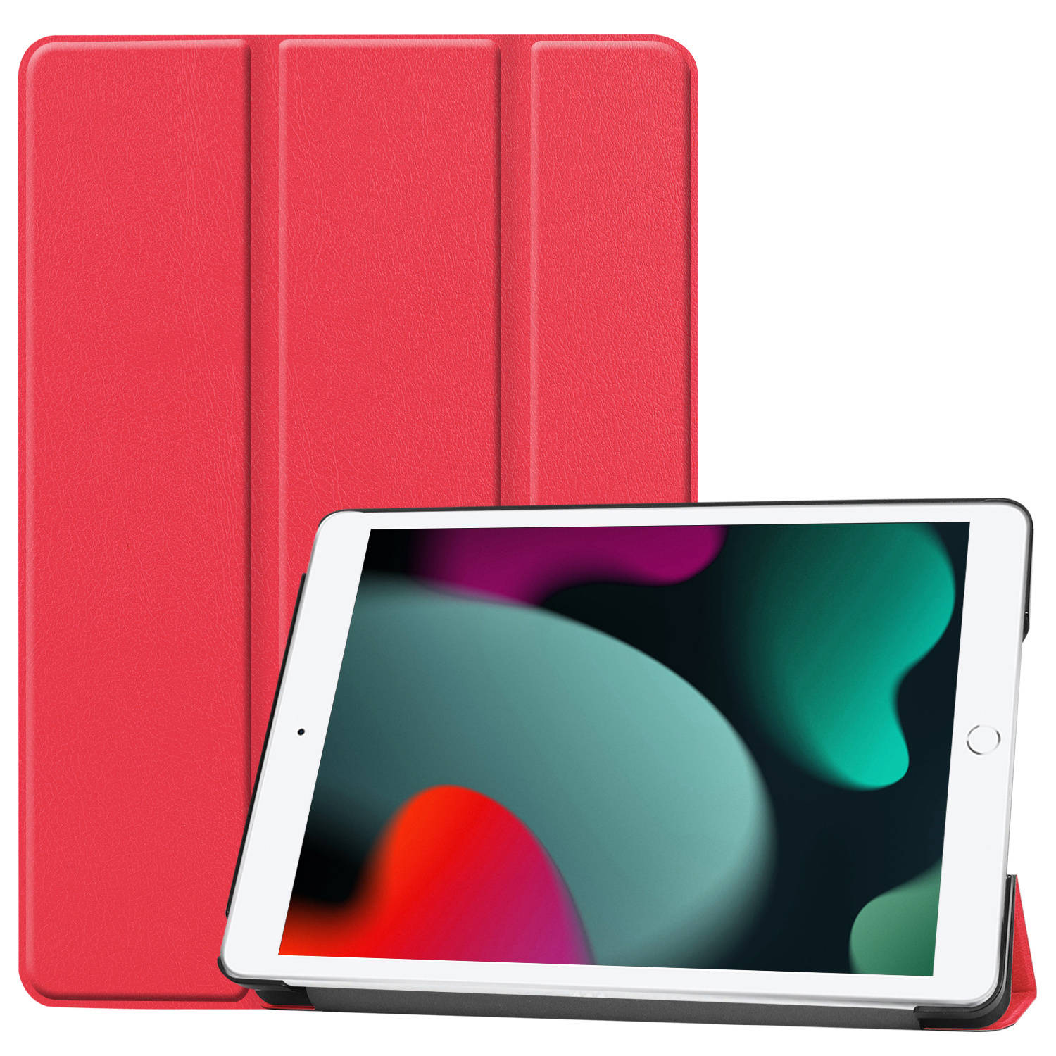 Basey iPad 10.2 2020 Hoes Book Case Hoesje - iPad 10.2 2020 Hoesje Hard Cover Case Hoes - Rood
