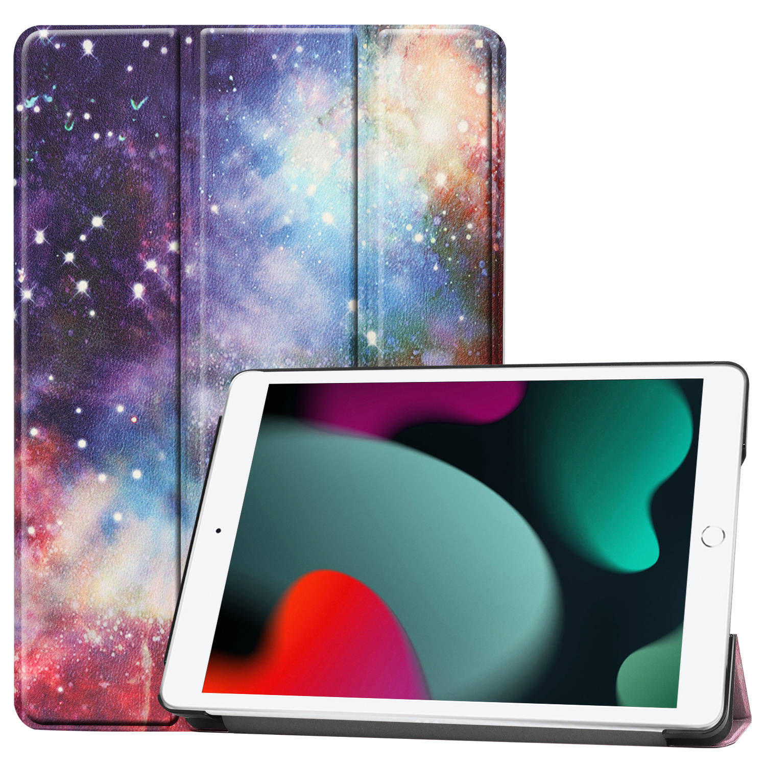 Basey iPad 10.2 2019 Hoes Book Case Hoesje - iPad 10.2 2019 Hoesje Hard Cover Case Hoes - Galaxy