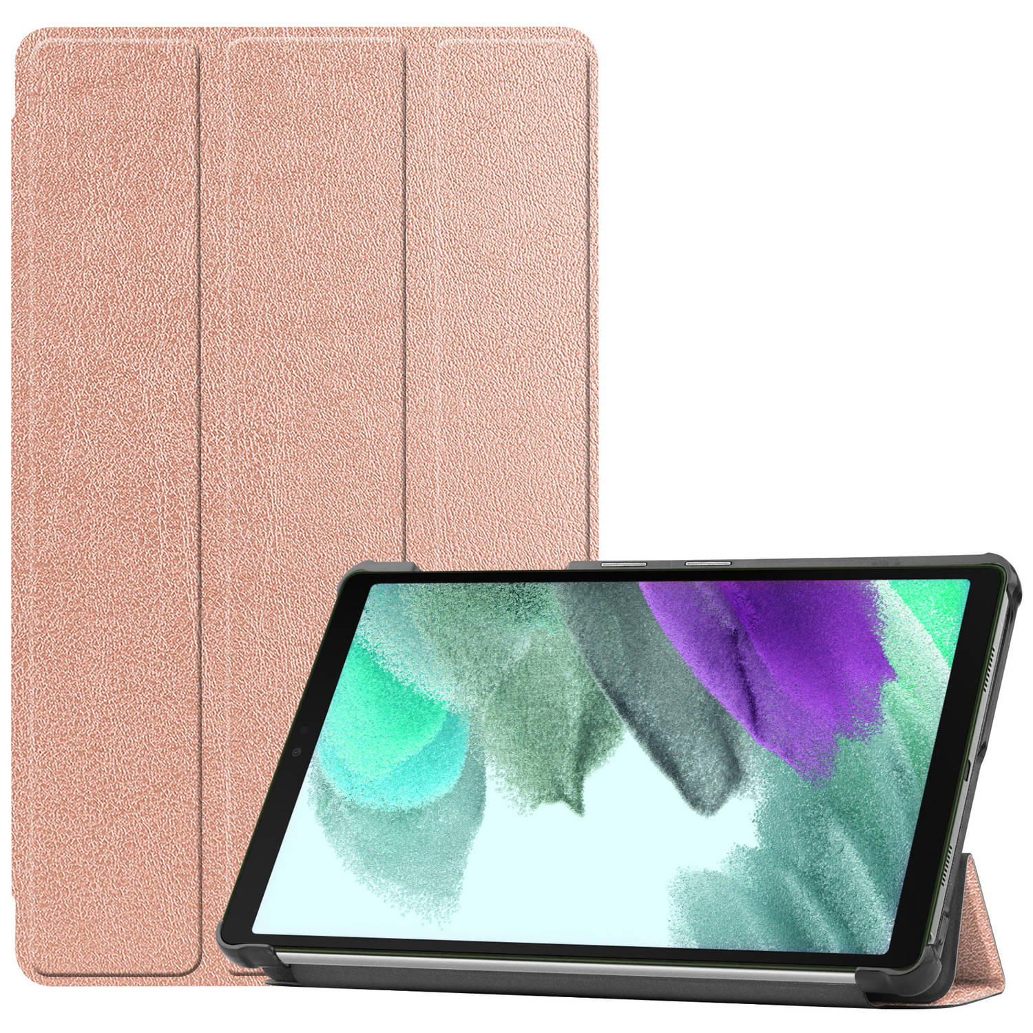 Basey Samsung Galaxy Tab S6 Lite Hoesje Kunstleer Hoes Case Cover Rose Goud