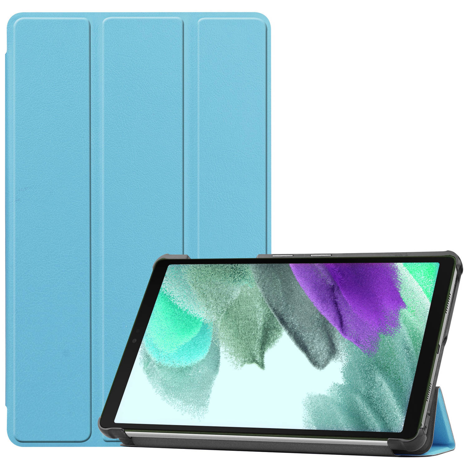 Basey Samsung Galaxy Tab S6 Lite Hoesje Kunstleer Hoes Case Cover Lichtblauw