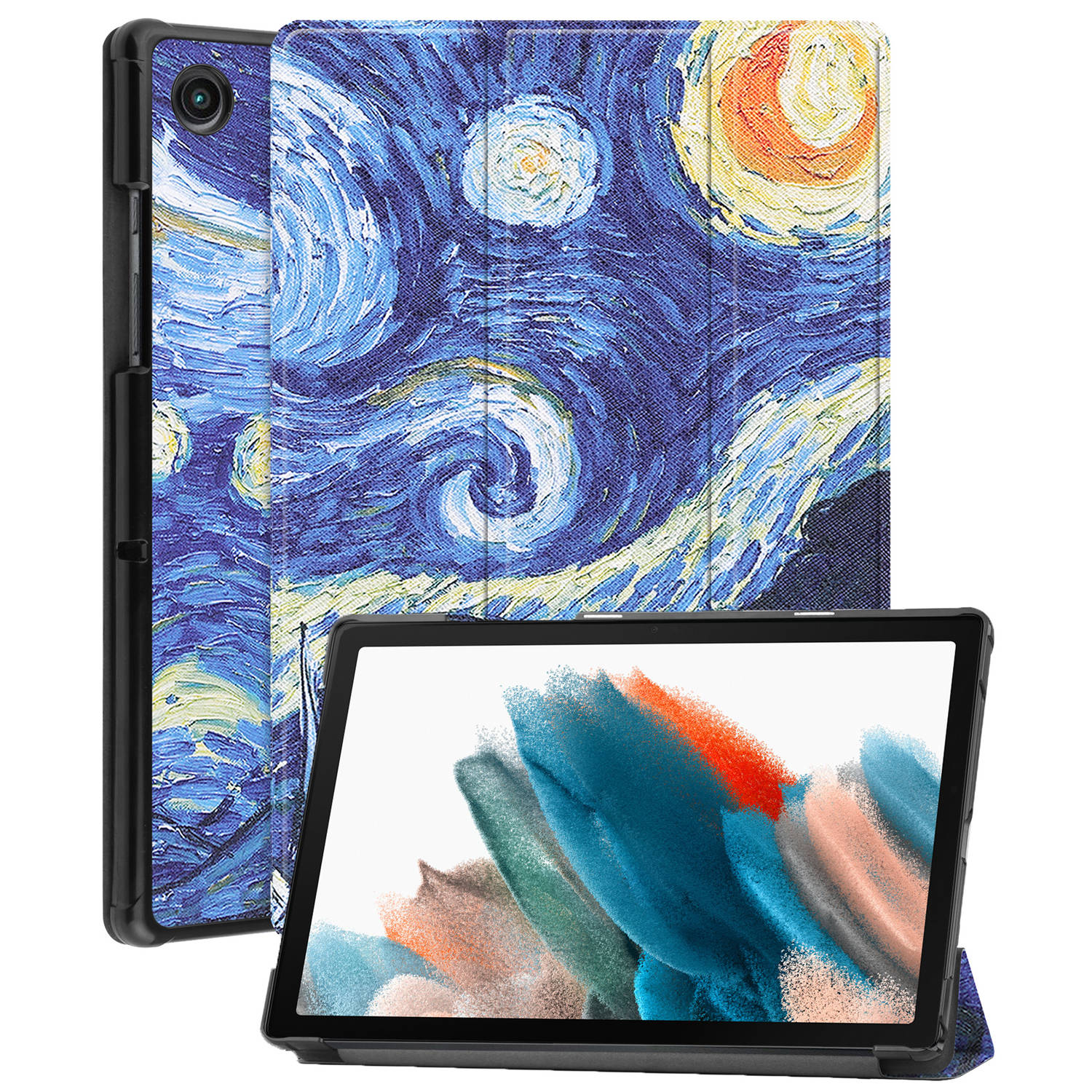Basey Samsung Galaxy Tab A8 Hoesje Kunstleer Hoes Case Cover Samsung Galaxy Tab A8-Sterrenhemel