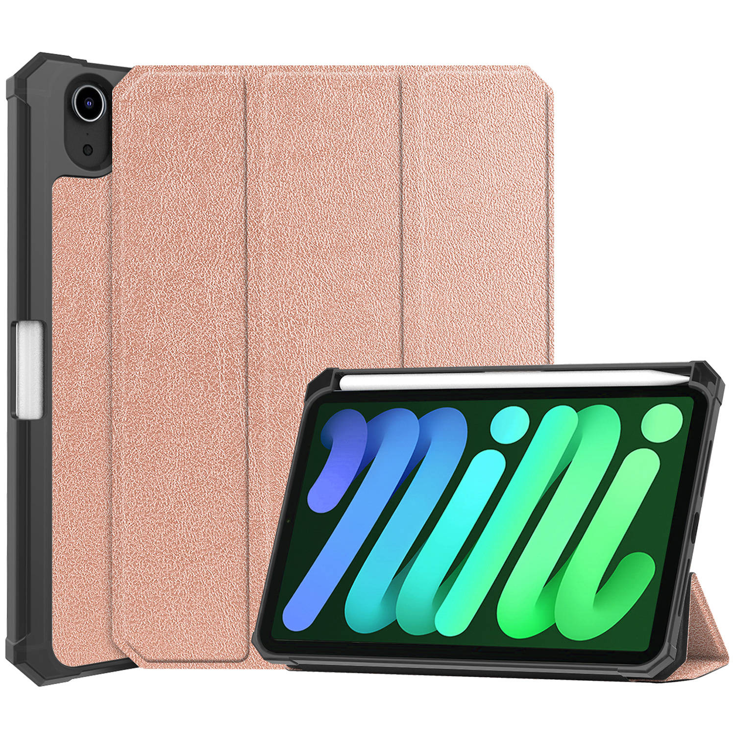 Basey Ipad Mini 6 Hoesje Kunstleer Hoes Case Cover Ipad Mini 6-rose Goud