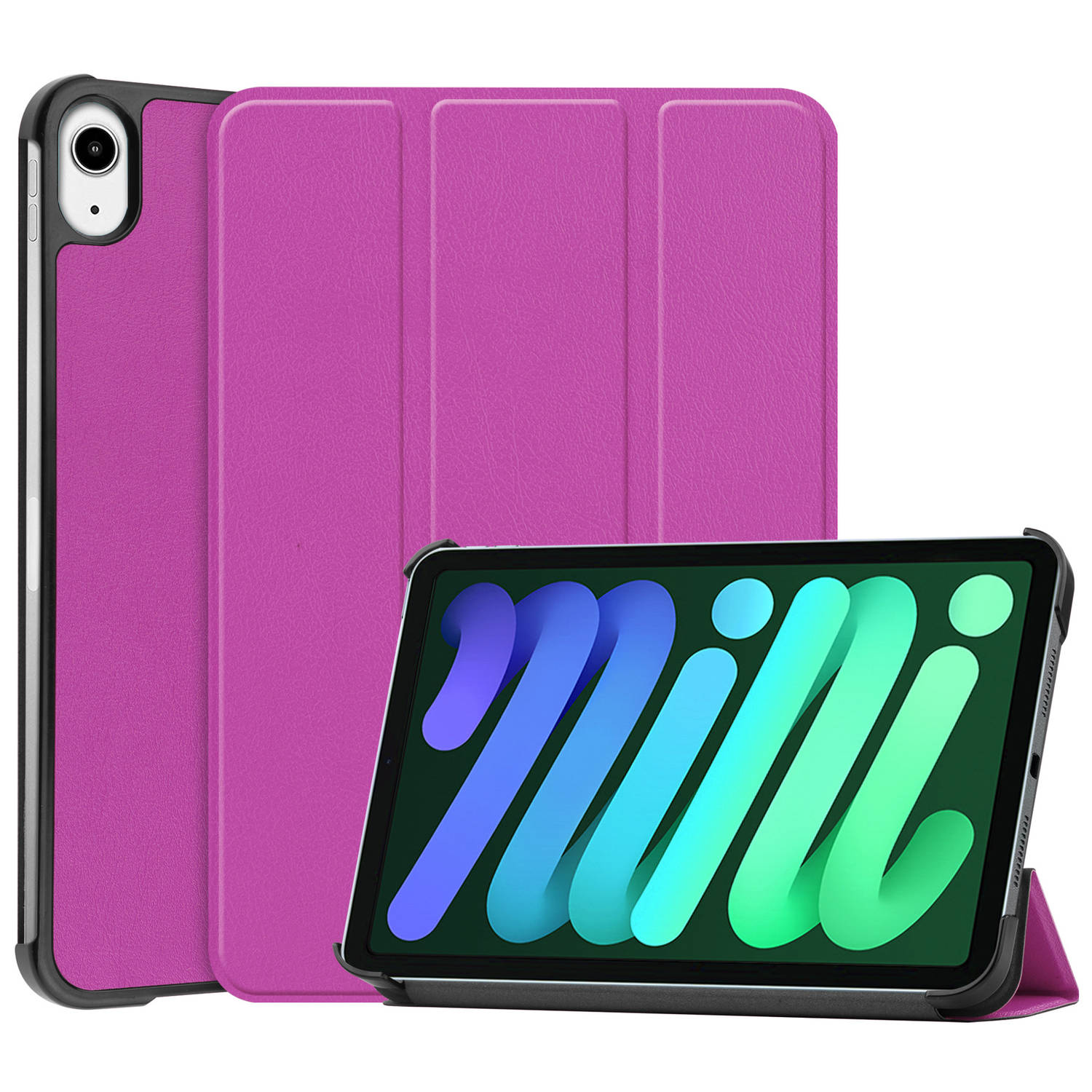 Basey Ipad Mini 6 Hoesje Kunstleer Hoes Case Cover Ipad Mini 6-paars