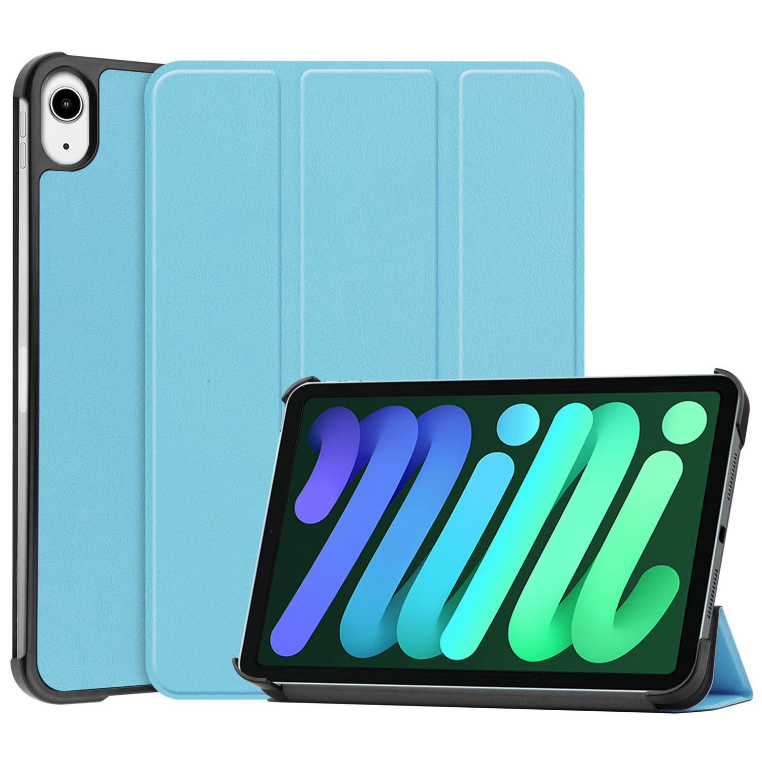 Basey Ipad Mini 6 Hoesje Kunstleer Hoes Case Cover Ipad Mini 6-lichtblauw