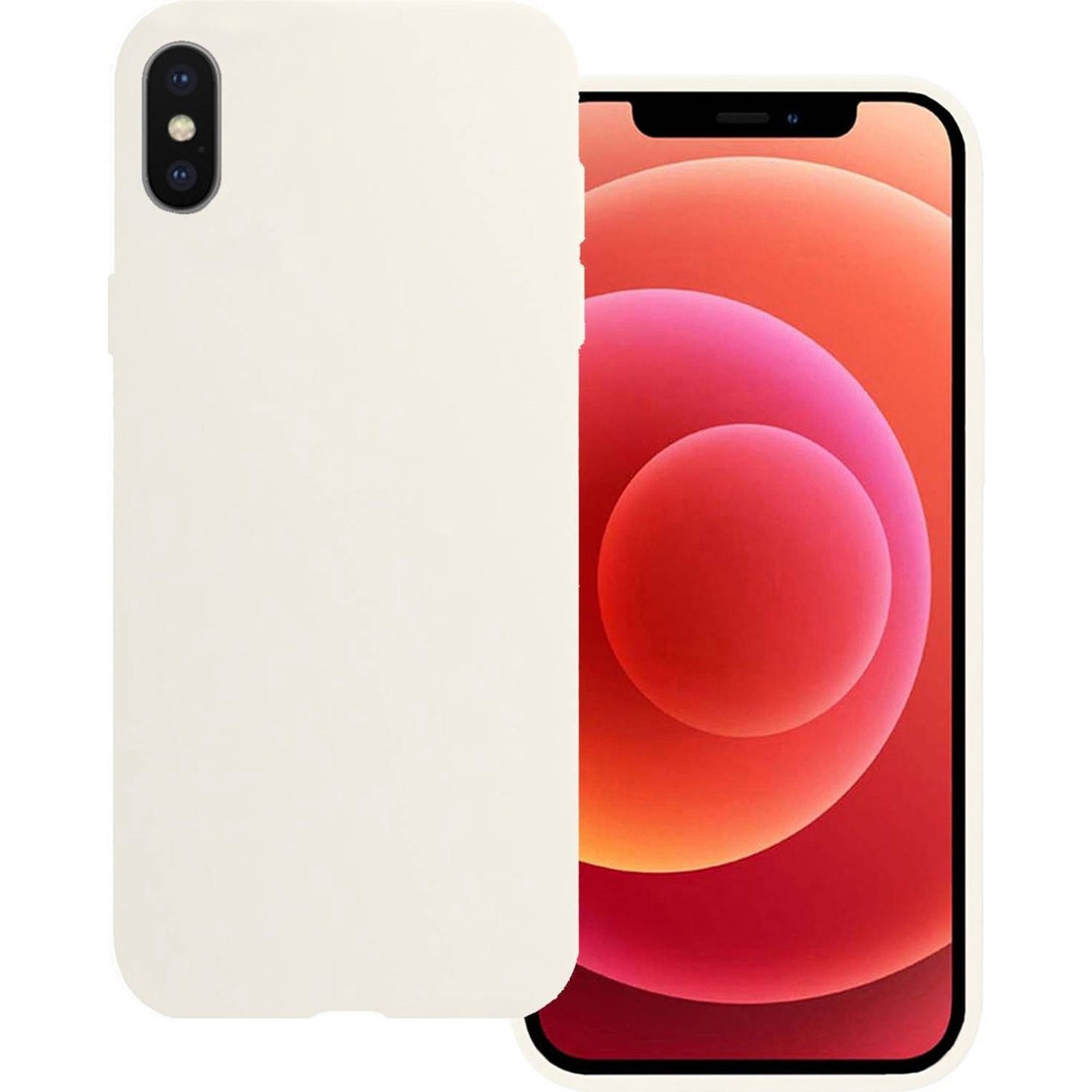 Basey iPhone Xs Max Hoesje Siliconen - iPhone Xs Max Hoes Siliconen Case - Wit