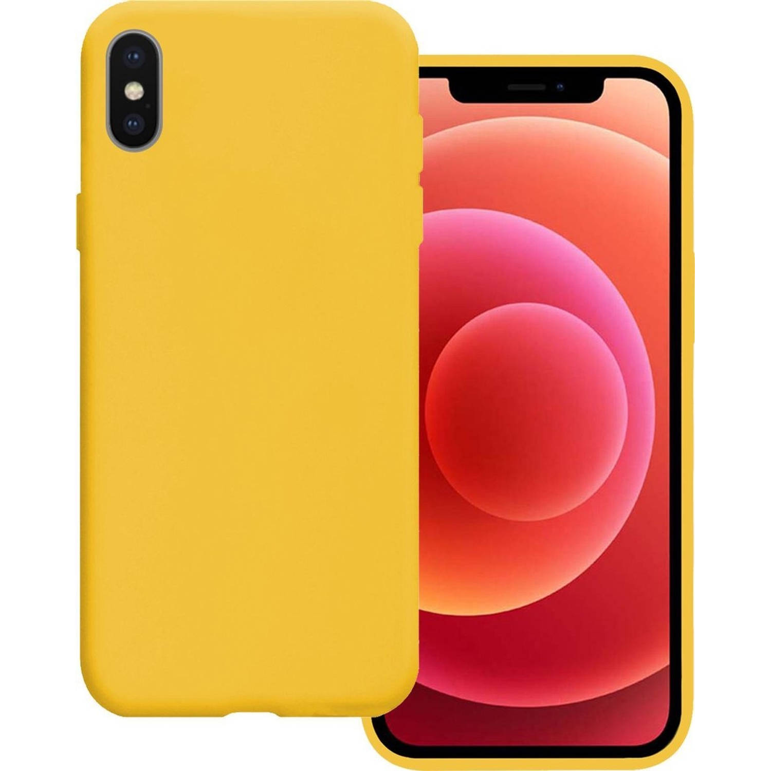 Basey iPhone Xs Max Hoesje Siliconen Hoes Case Cover iPhone Xs Max-Geel