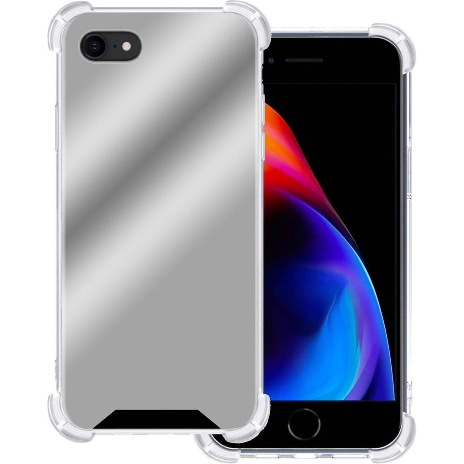 Basey Apple Iphone 8 Hoesje Siliconen Shock Proof Hoes Case Cover Zilver