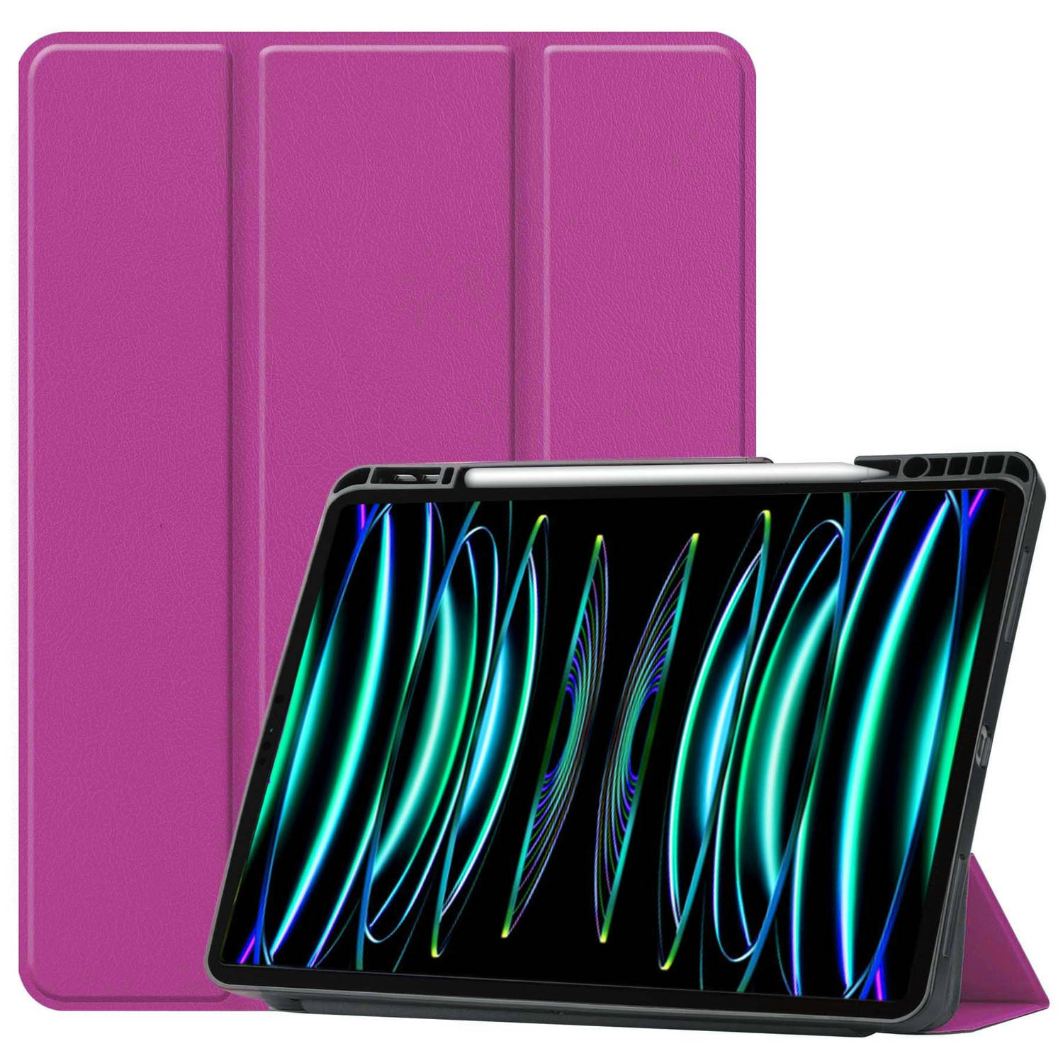 Basey Ipad Pro 2021 11 Inch Hoes Case Hoesje Paars Uitsparing Apple Pencil