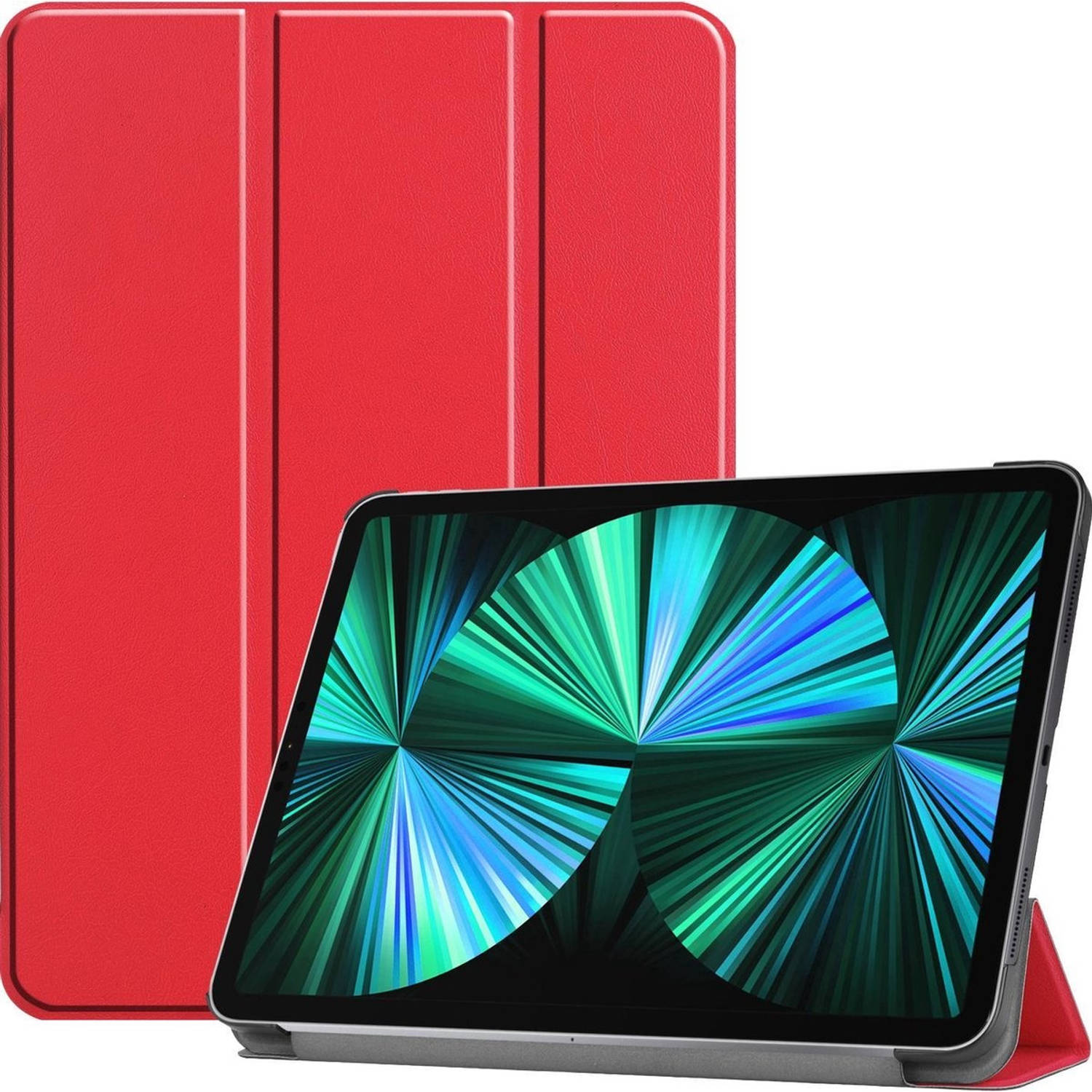 Basey Ipad Pro 2021 12,9 Inch Hoes Case Hoesje Rood Hardcover Book Case Cover