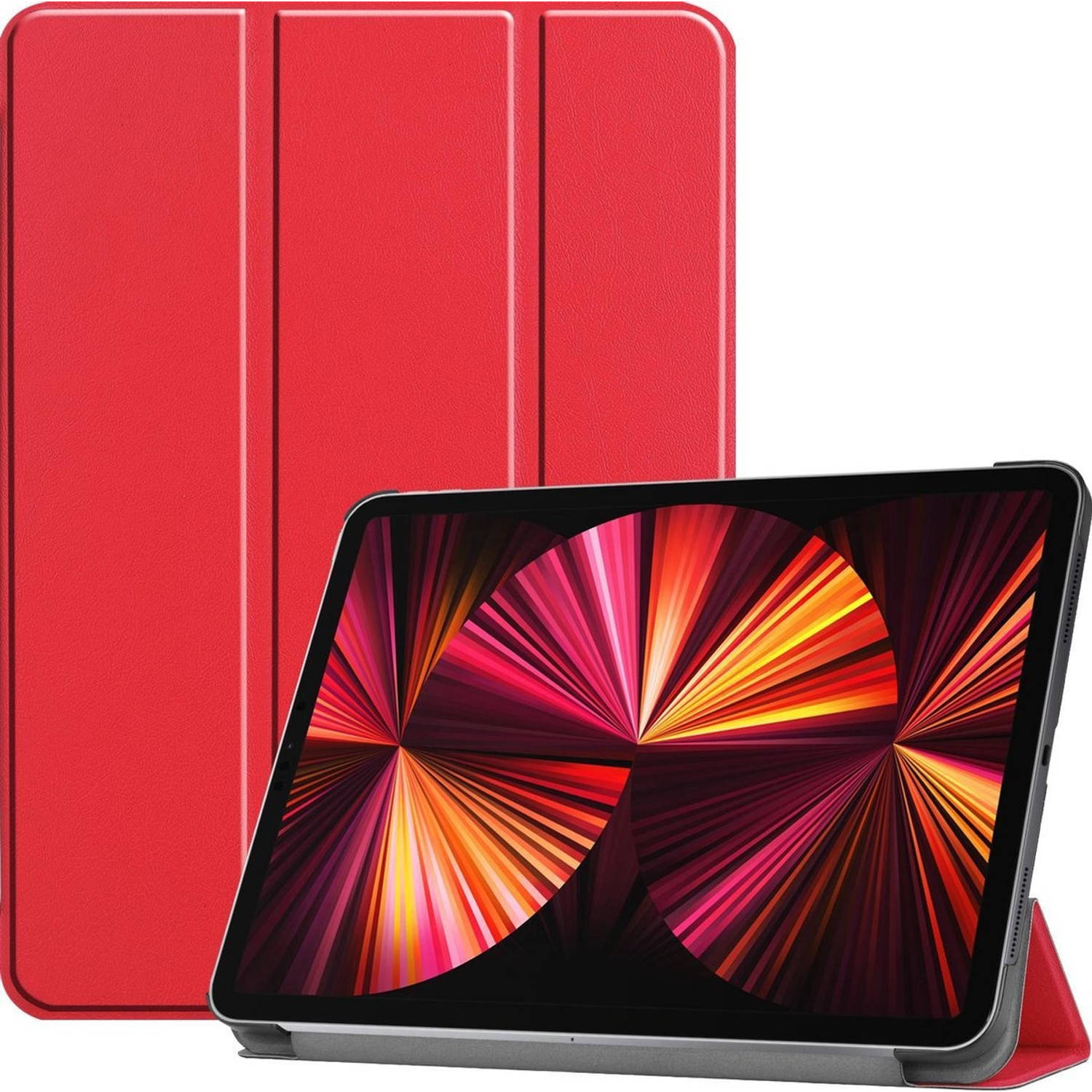 Basey Ipad Pro 2021 11 Inch Hoes Case Hoesje Rood Hardcover Book Case Cover