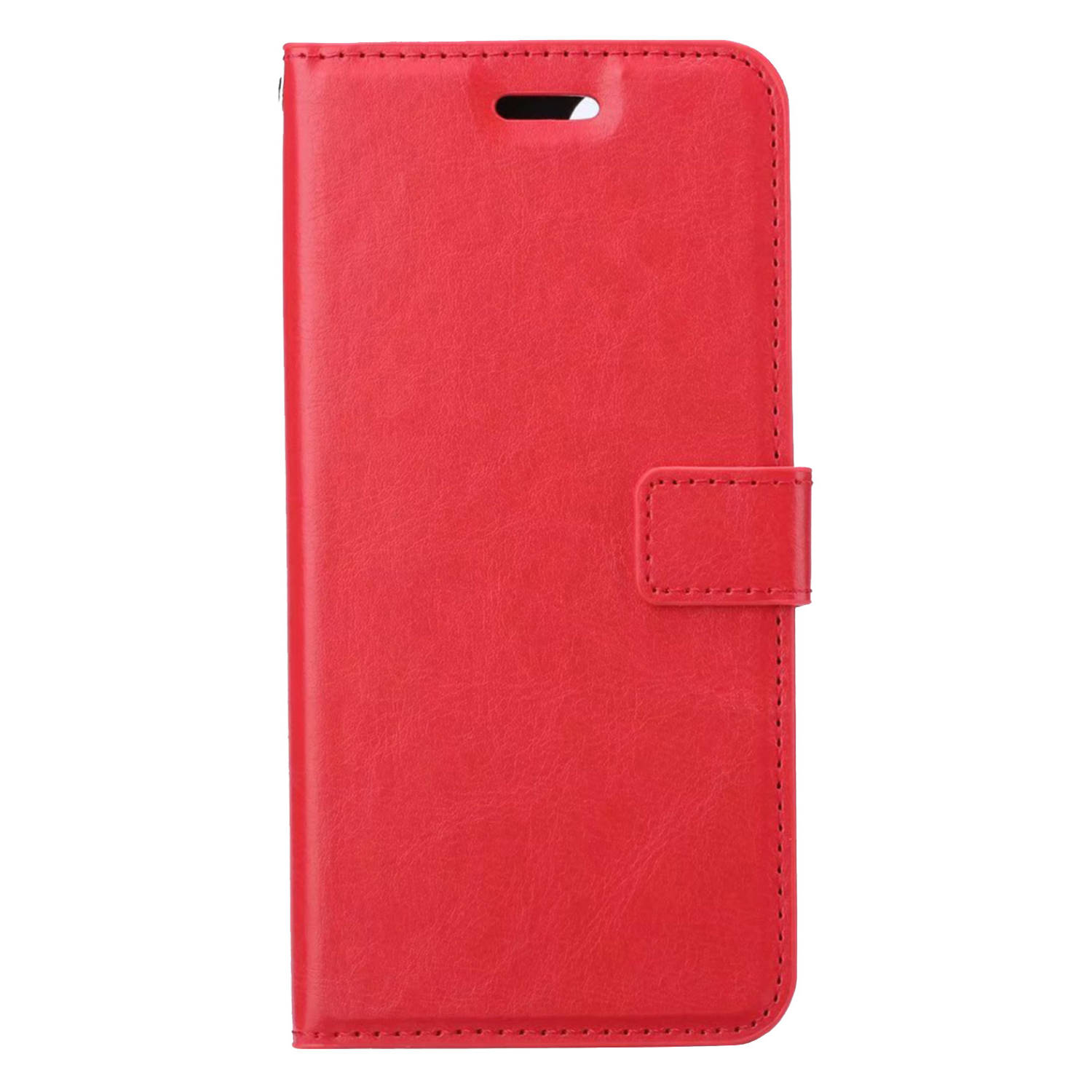 Basey Hoes voor iPhone 14 Hoesje Bookcase Hoes Flip Case Book Cover - Hoes voor iPhone 14 Hoes Book Case Hoesje - Rood