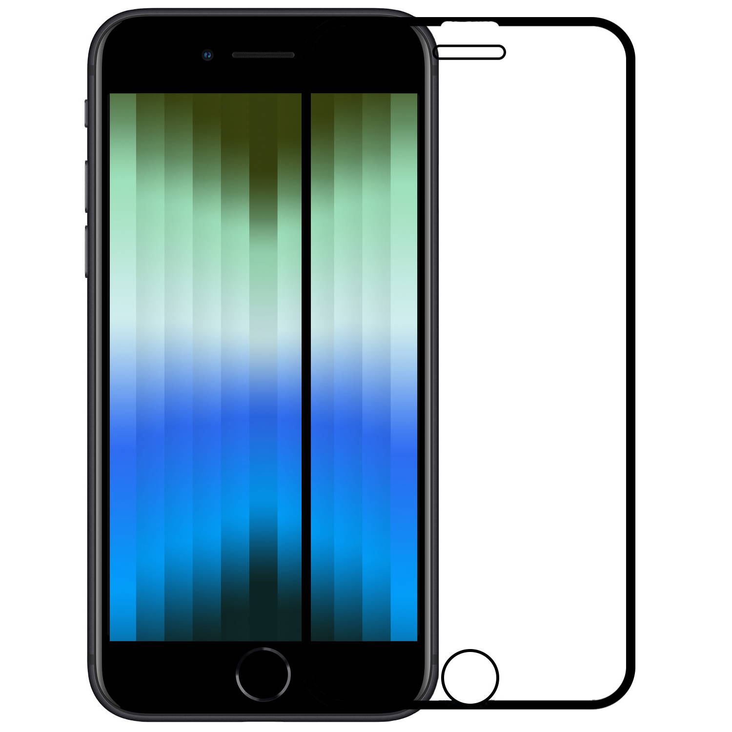 Basey iPhone SE 2022 Screenprotector Screen Protector Beschermglas Beschermglas Tempered Glass Full Cover 3D