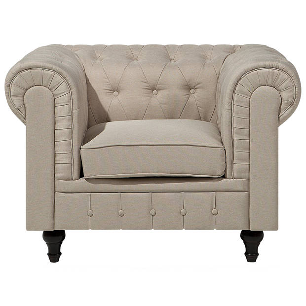 Beliani CHESTERFIELD - Zitgroep-Beige-Polyester