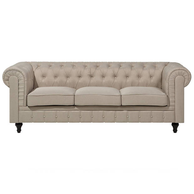 Beliani CHESTERFIELD - Zitgroep-Beige-Polyester