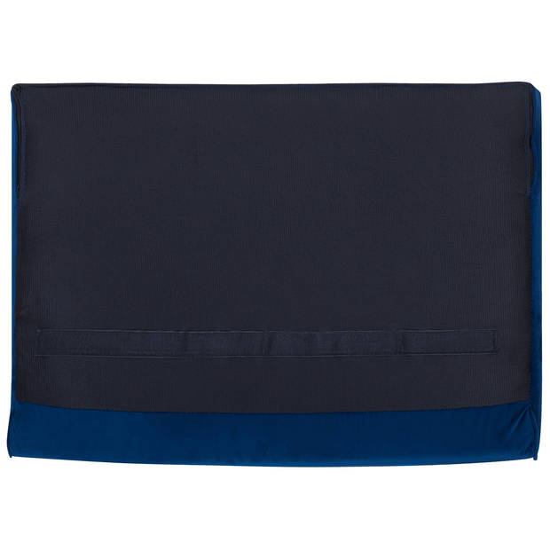 Beliani SOTRA - Driezitsbank-Blauw-Fluweel