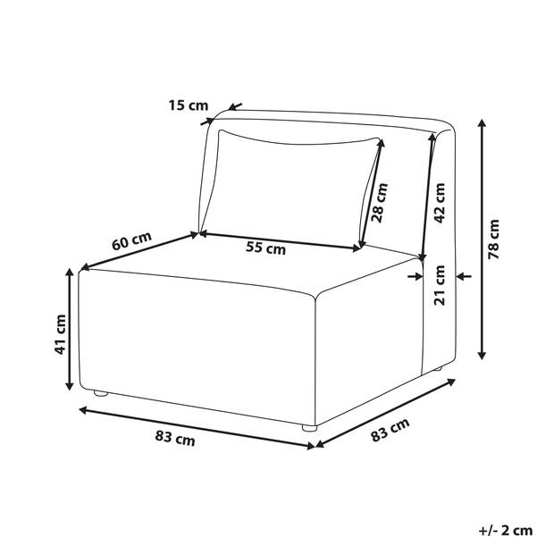 Beliani LEMVIG - Module Element-Roze-Corduroy