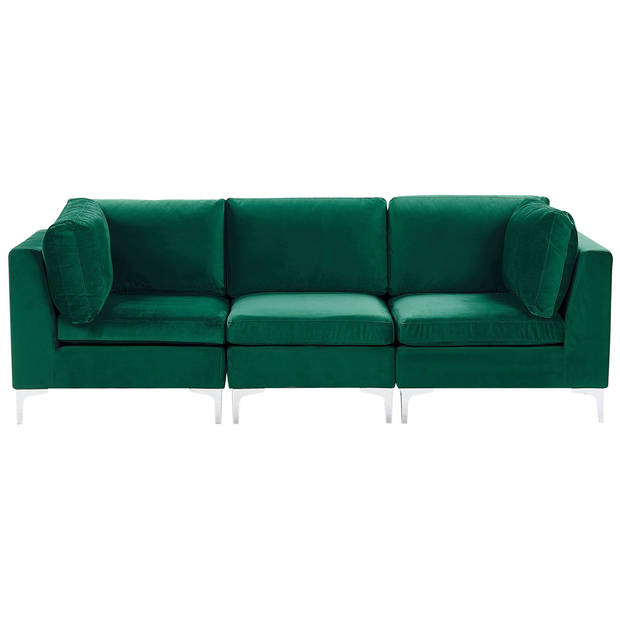 Beliani EVJA - Modulaire Sofa-Groen-Fluweel