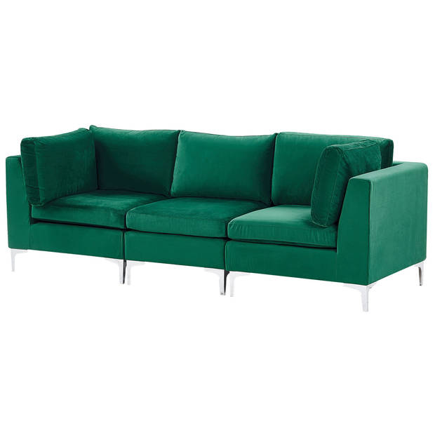 Beliani EVJA - Modulaire Sofa-Groen-Fluweel