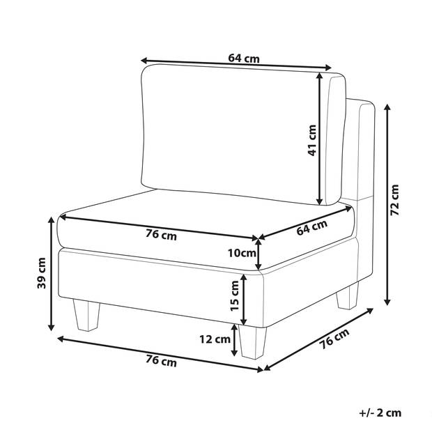 Beliani FEVIK - Module Element-Grijs-Polyester