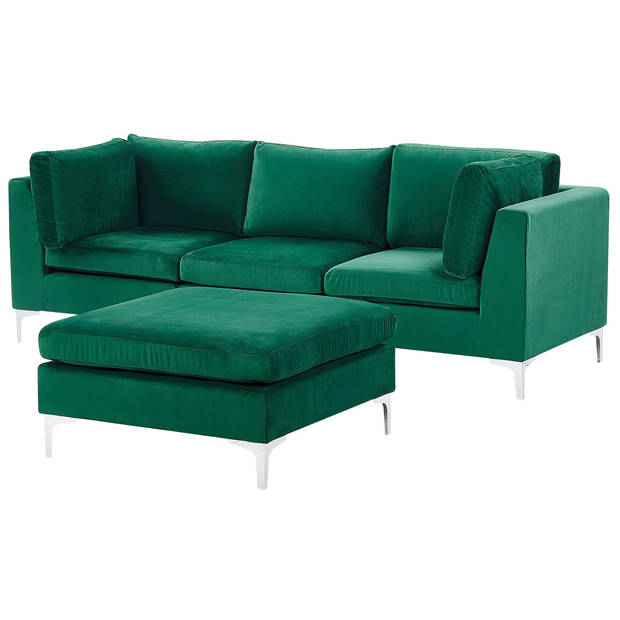 Beliani EVJA - Modulaire Sofa-Groen-Fluweel