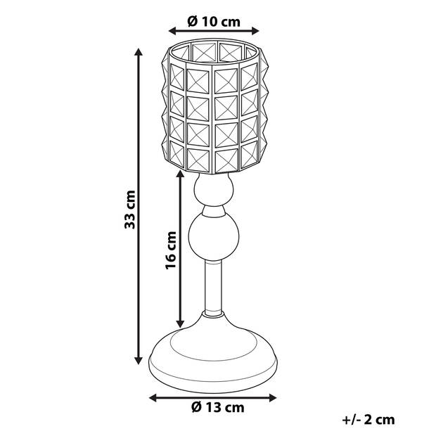 Beliani AVORD - Kandelaar-Zilver-Glas, IJzer