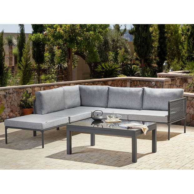 Beliani FORANO - Loungeset-Grijs-Aluminium